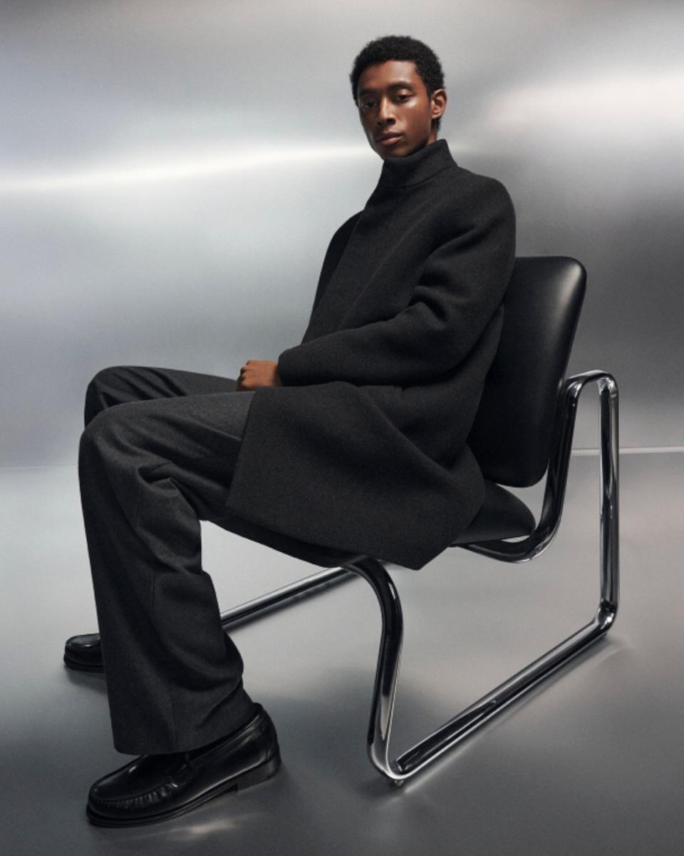 Relaxed Pleat Pant in Cashmere-Blend Flannel