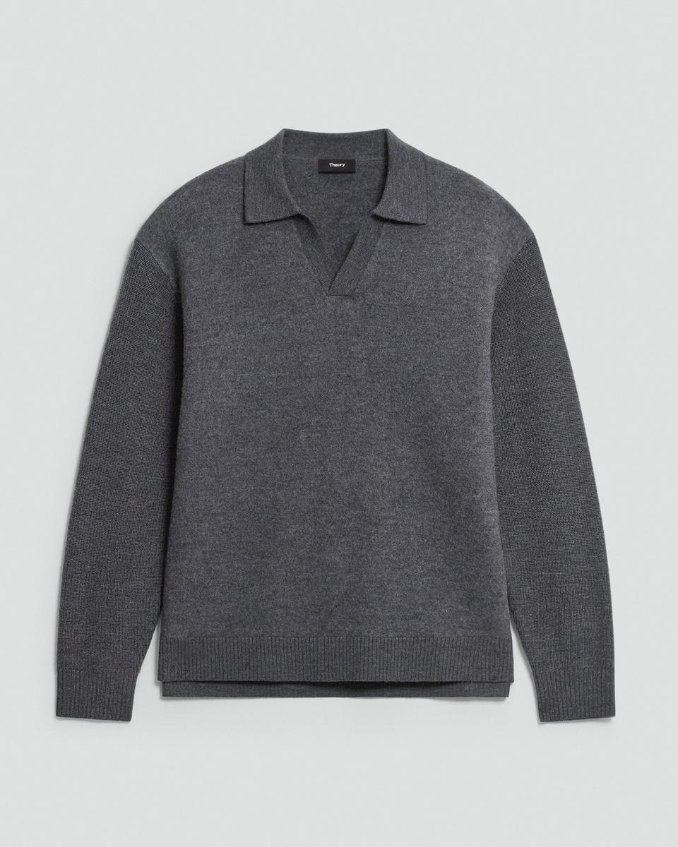 Polo Sweater in Boiled Wool