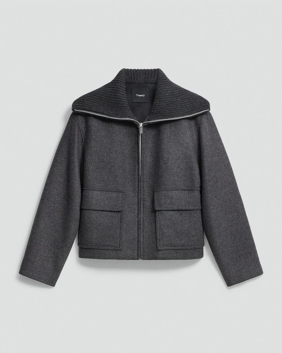 Wing Collar Jacket in Wool