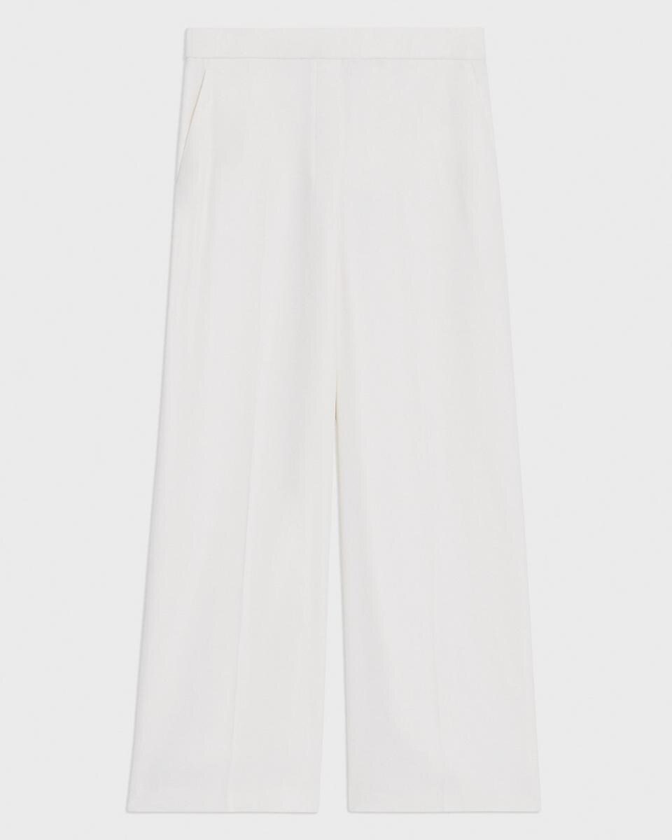 Straight Pull-On Pant in Linen-Viscose