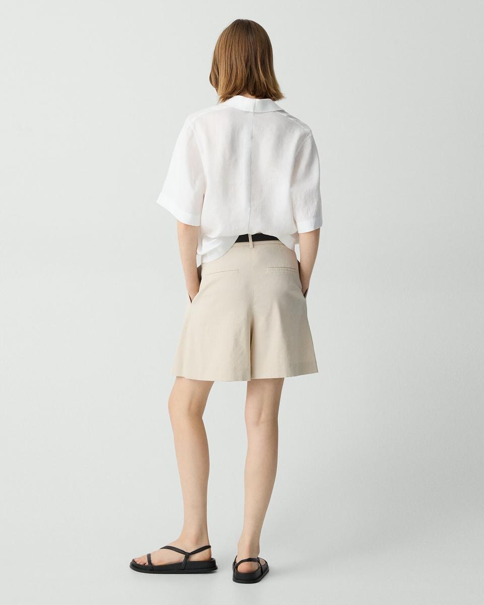 Pleated Short in Good Linen