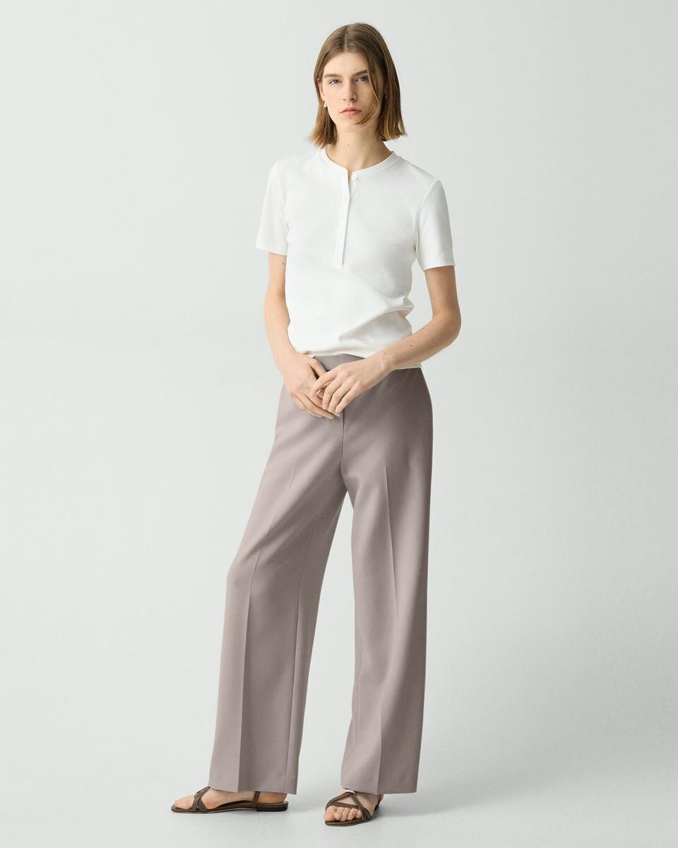 Wide-Leg Pull-On Pant in Admiral Crepe