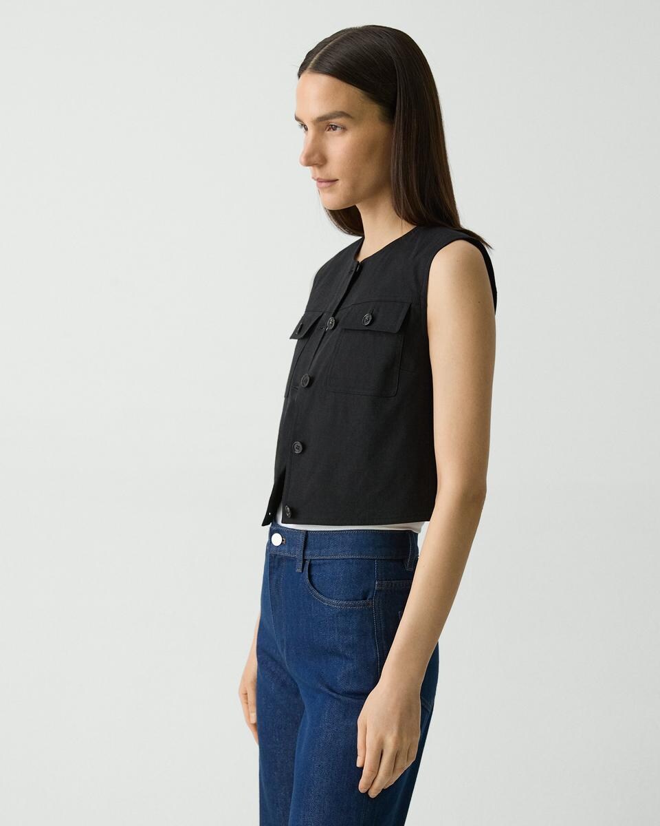 Trucker Vest in Good Linen