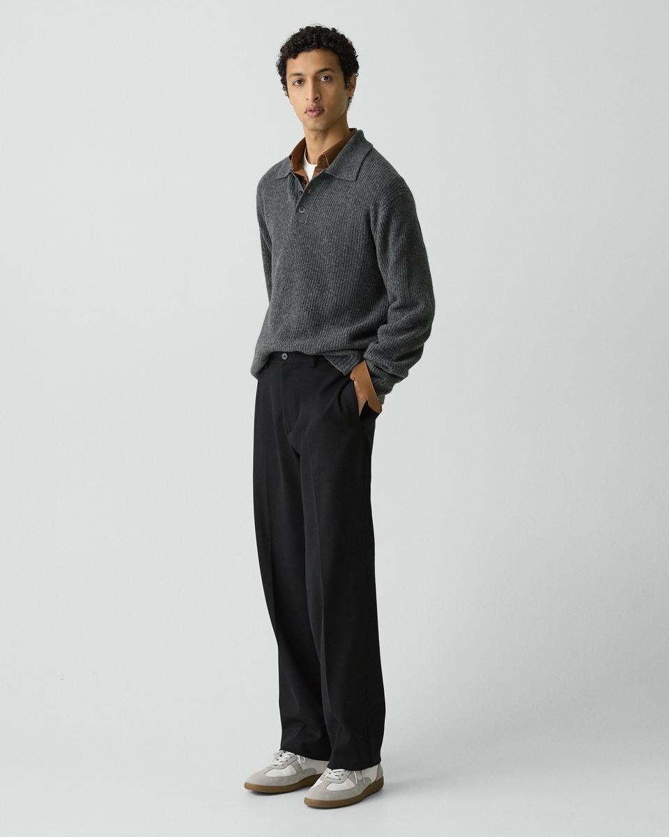 Straight Trouser in Knit Twill
