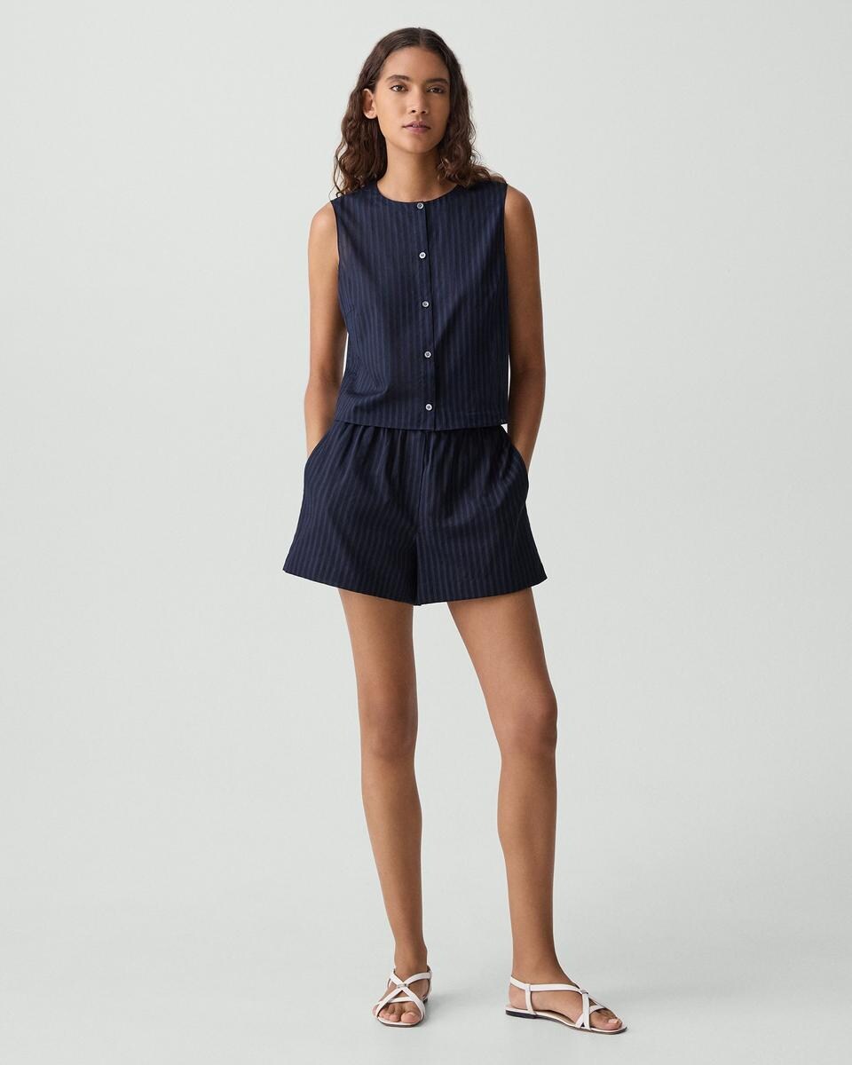 Boxer Short in Linear Cotton