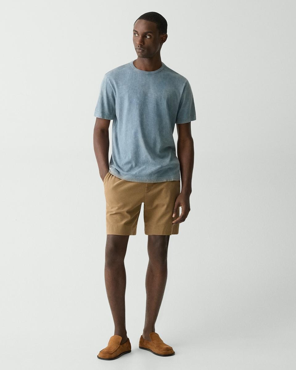 Ribbed Crewneck Tee in Fade Jersey