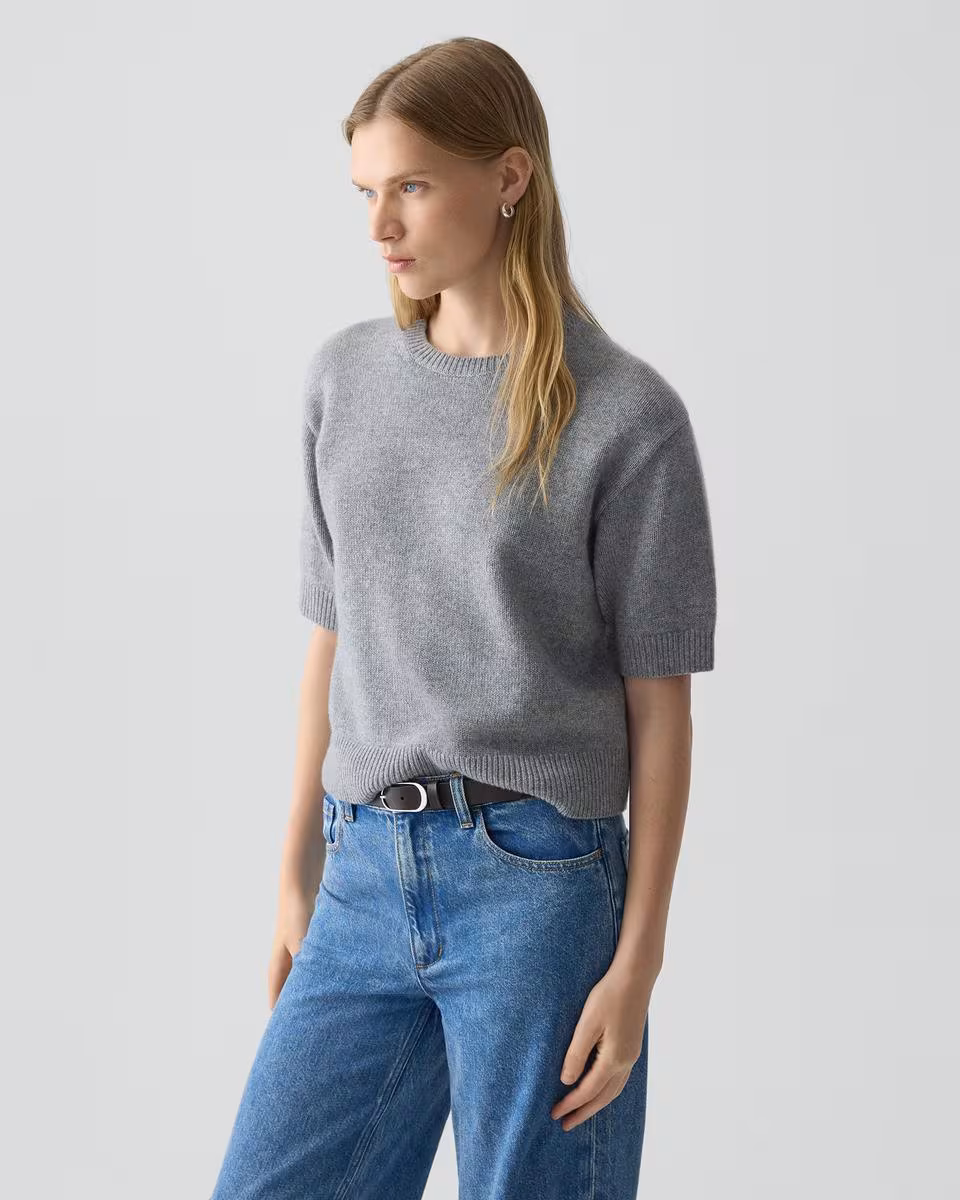 Cropped Tee in Cashmere