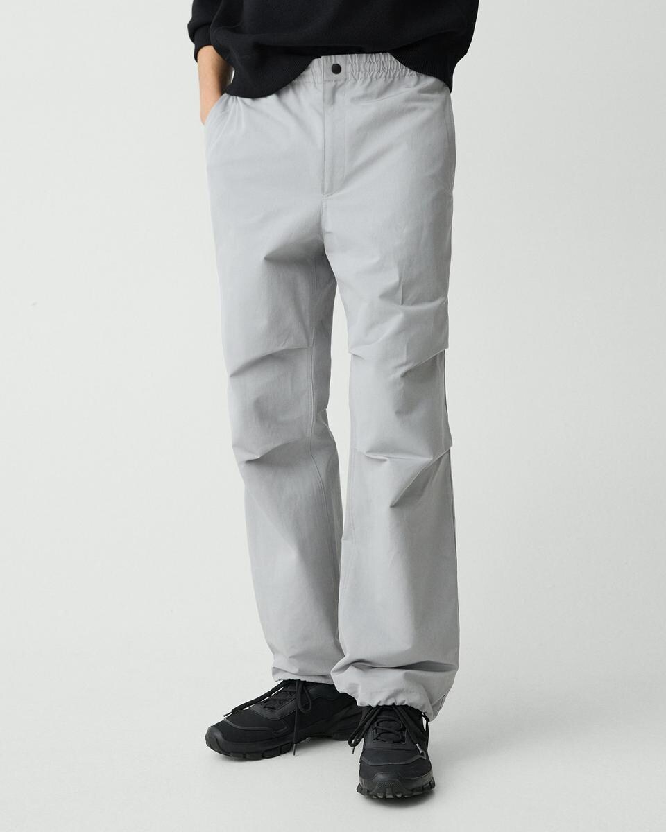Wide-Leg Drawstring Pant in Cotton-Blend