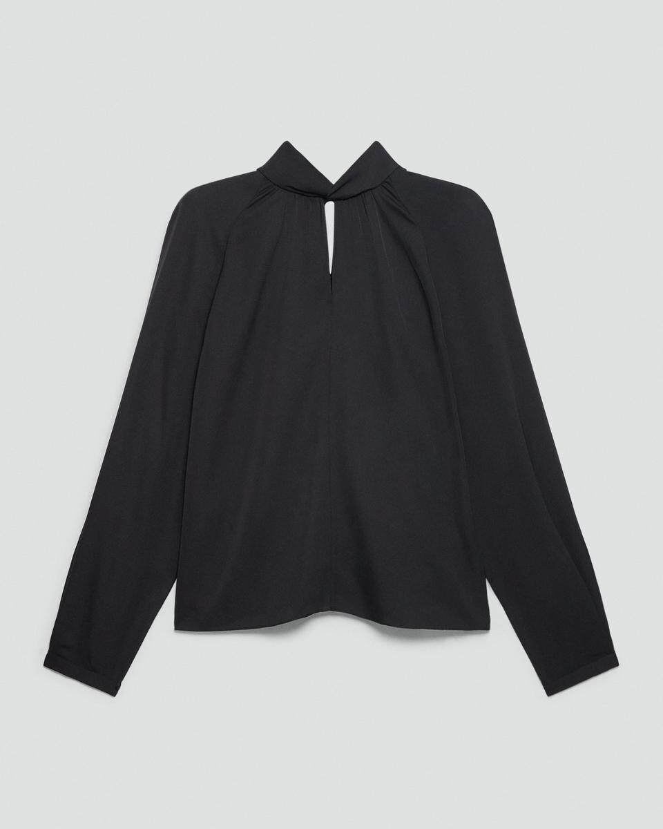 Twist Neck Top in Silk Georgette