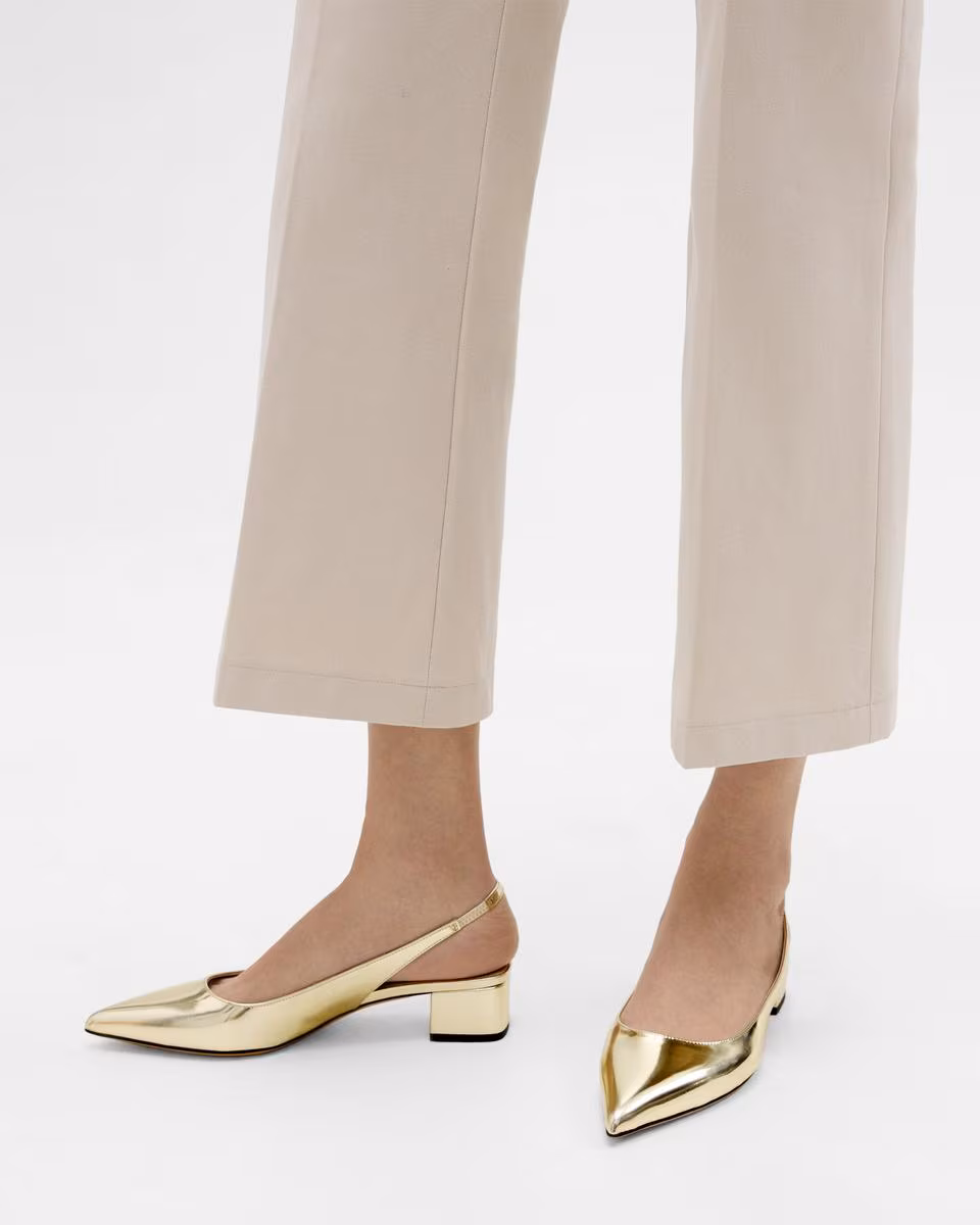 Slingback Pump in Metallic Leather