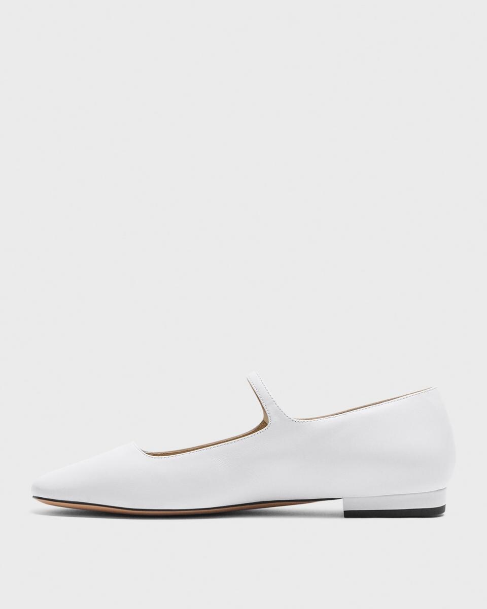 Mary Jane Ballerina Flat in Leather