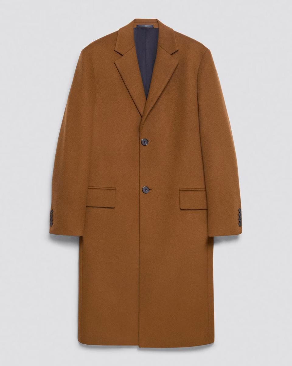 Two-Button Coat in Plush Melton