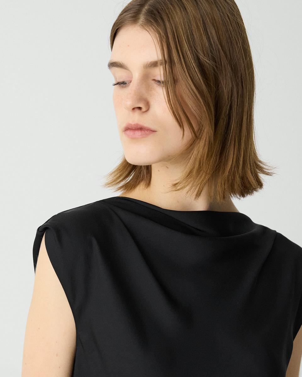 Cowl Neck Top in Silk Georgette