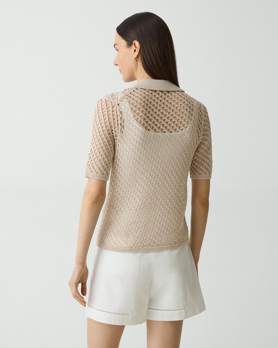 Short-Sleeve Camp Shirt in Sheen Cotton