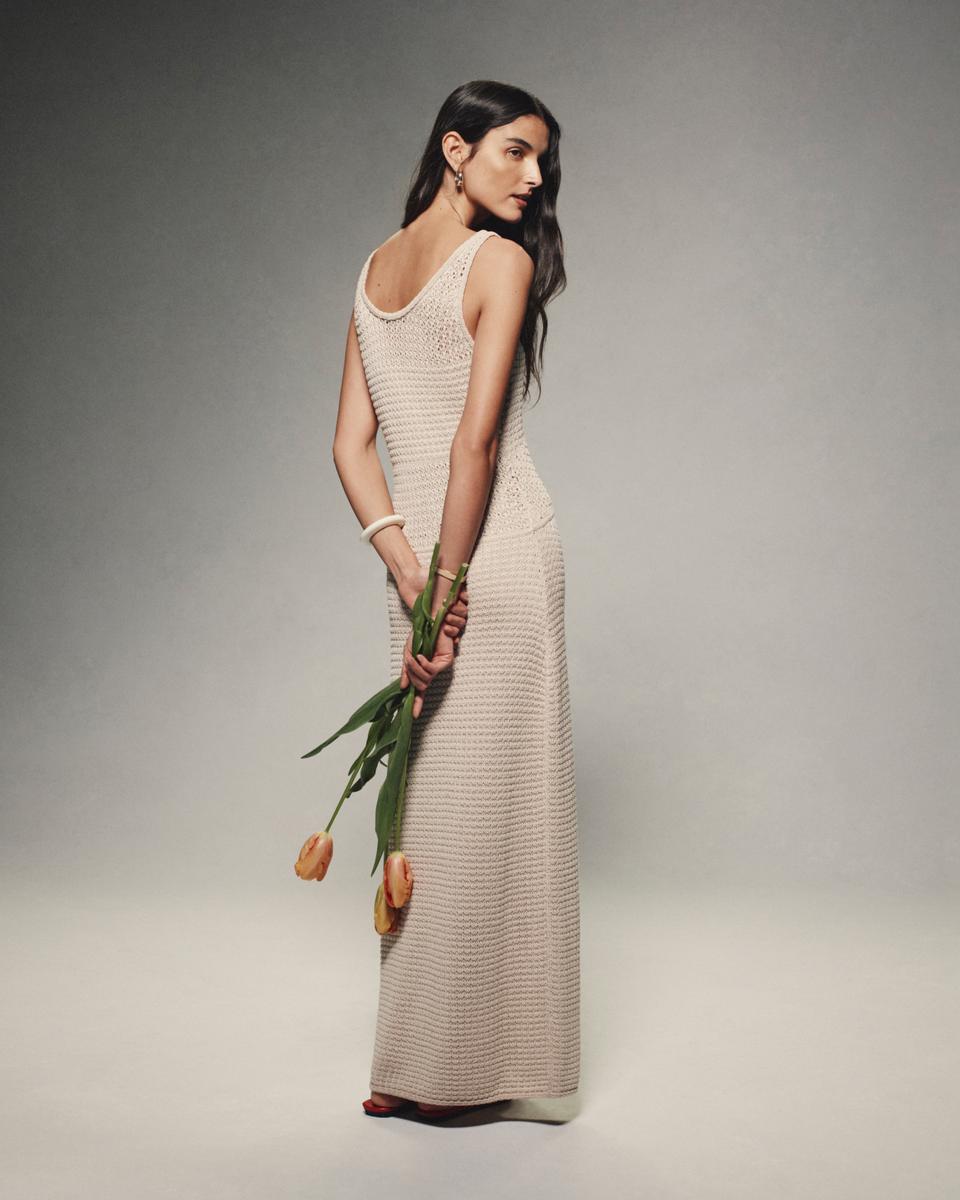 Stitched Dress in Sheen Cotton