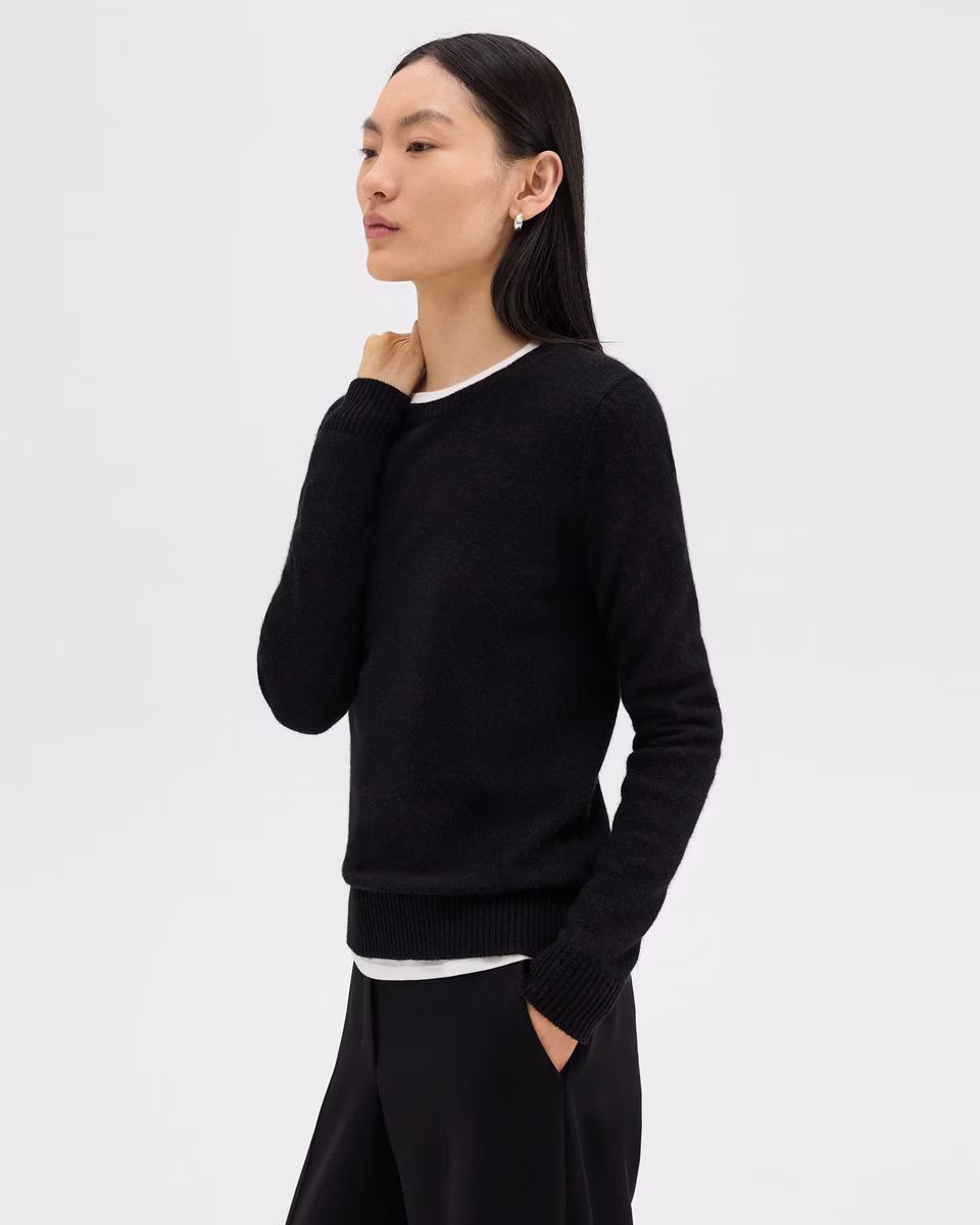 Crewneck Sweater in Feather Cashmere