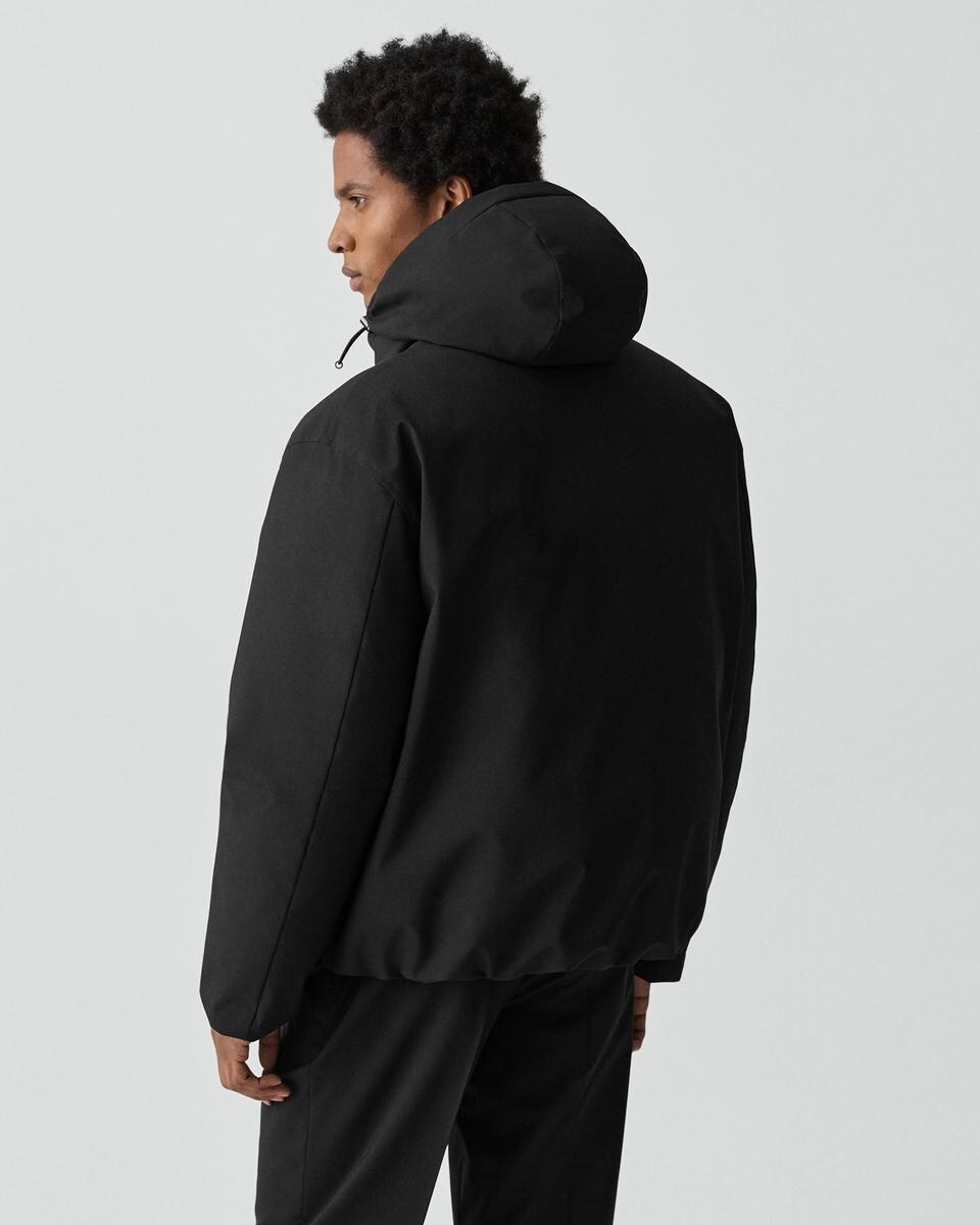 Hooded Jacket in Bonded Wool-Blend