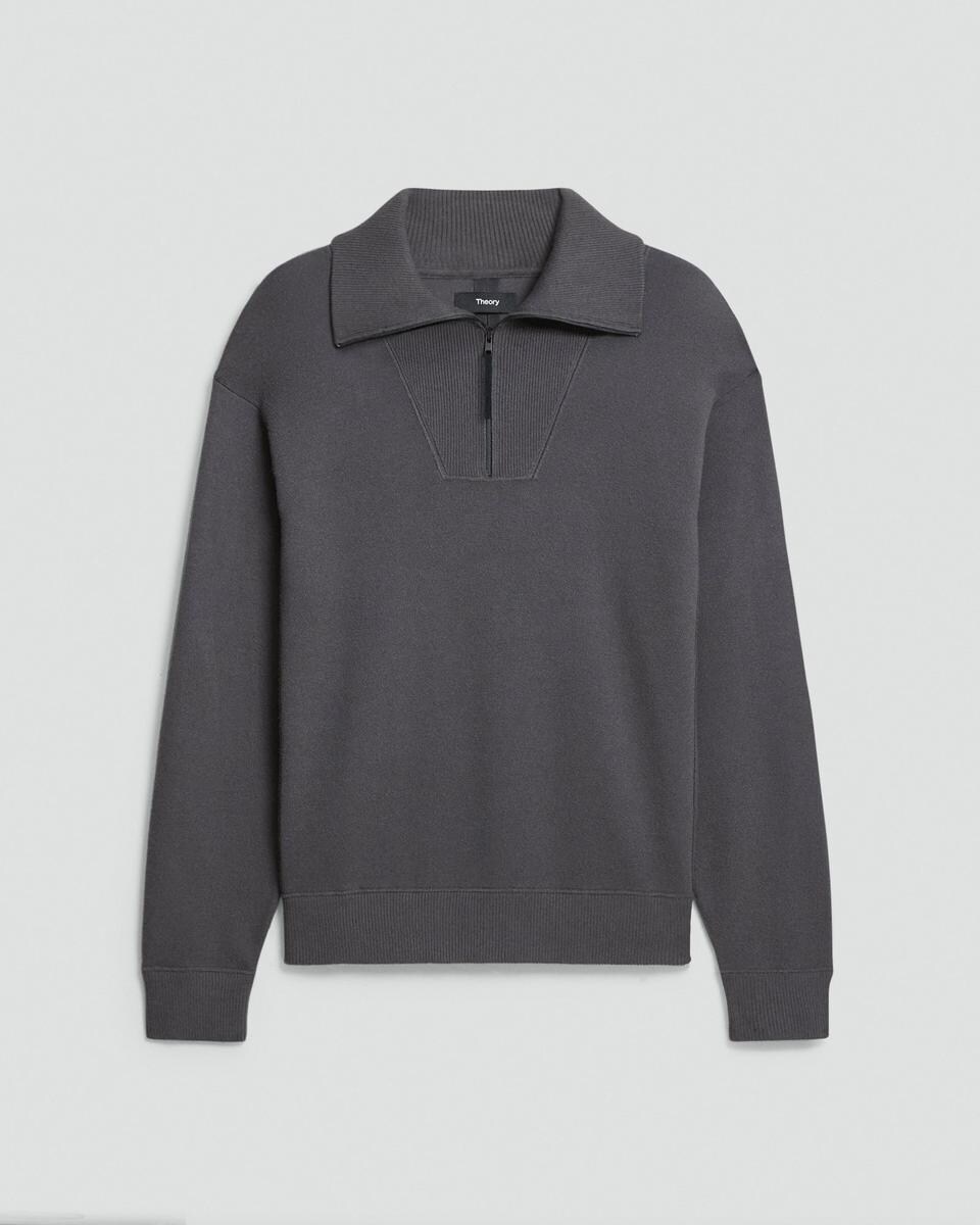 Relaxed Quarter-Zip Sweatshirt in Wool Bilen