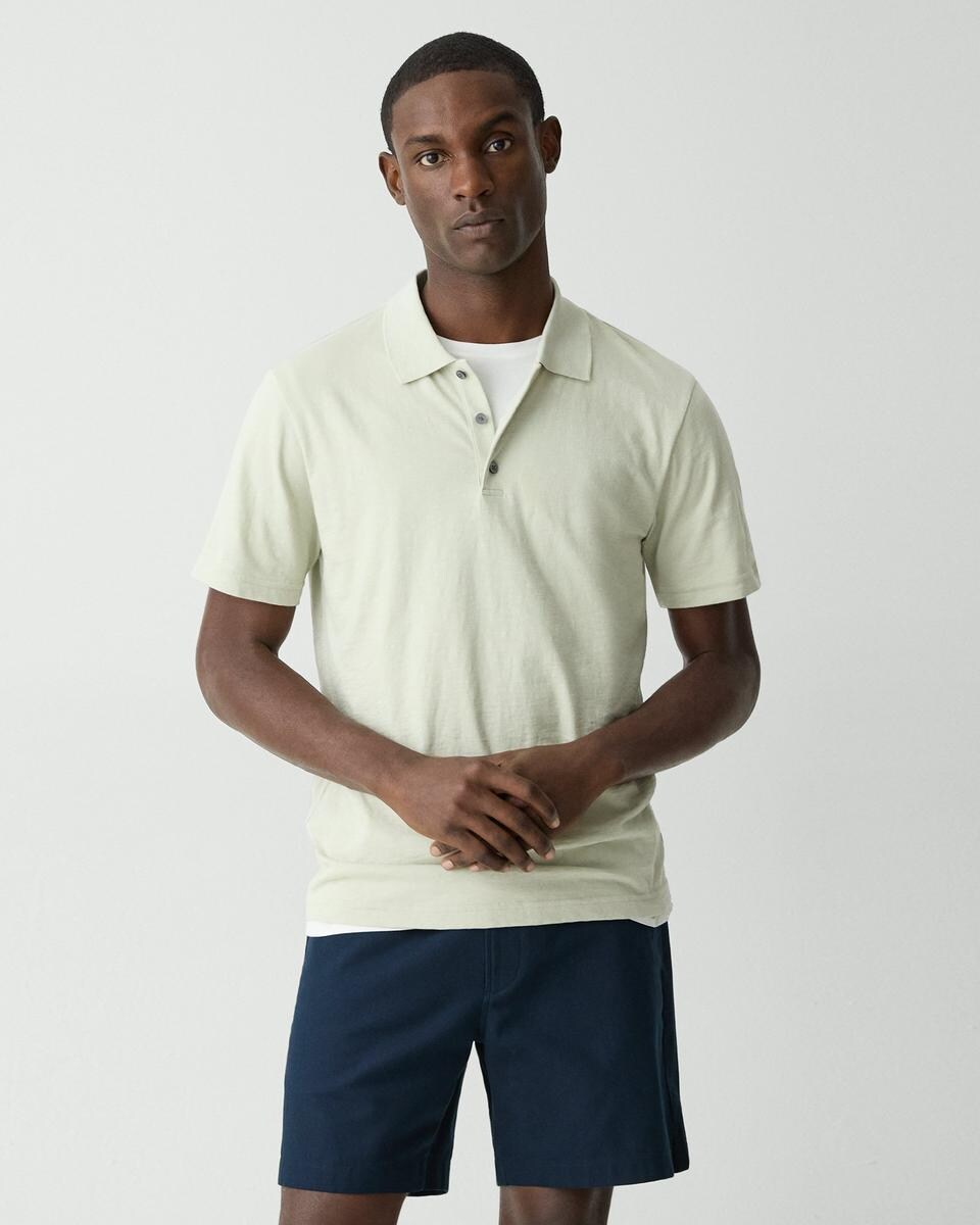 Bron Polo Shirt in Cosmos Slub Cotton
