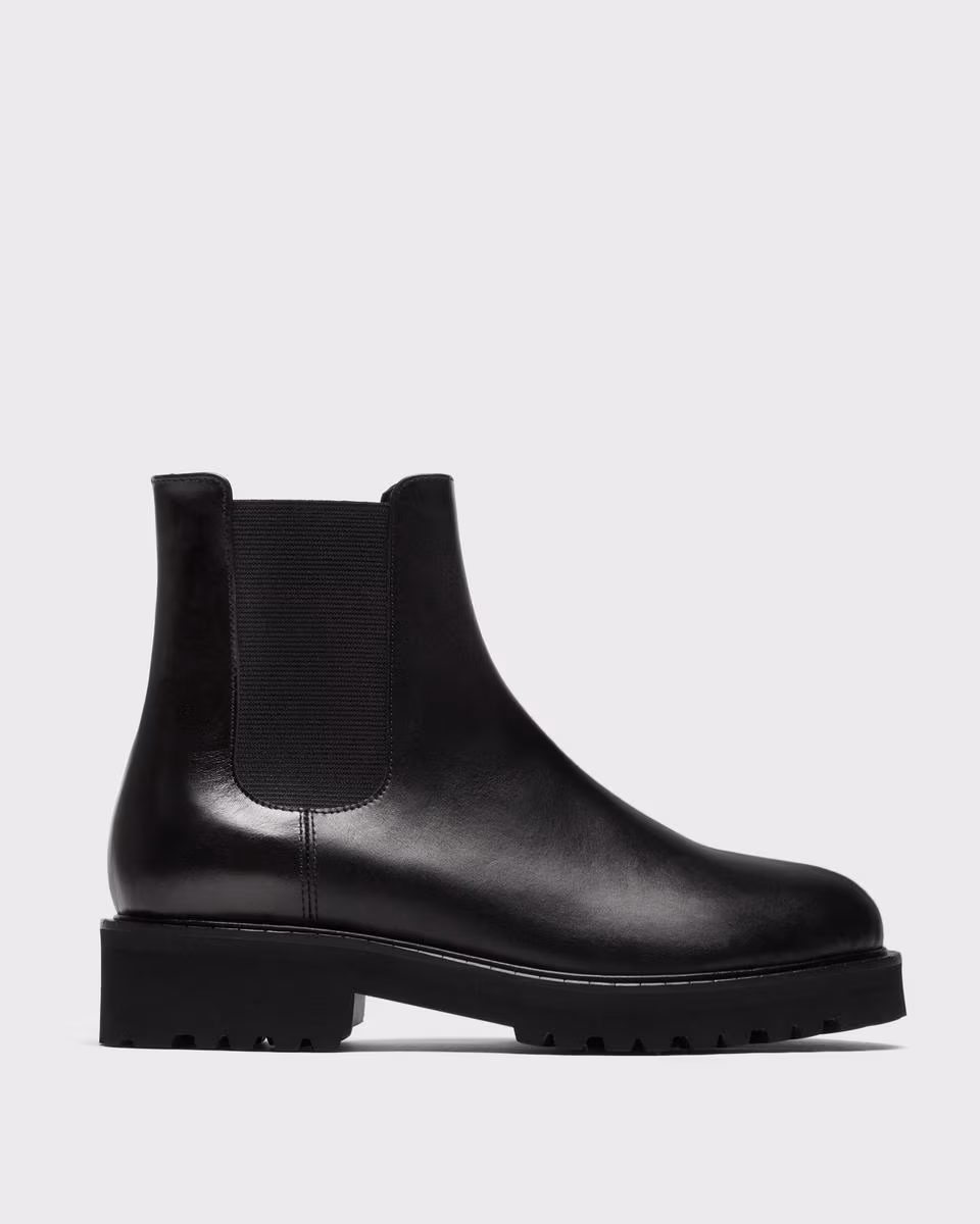 Lug Chelsea Booties in Leather