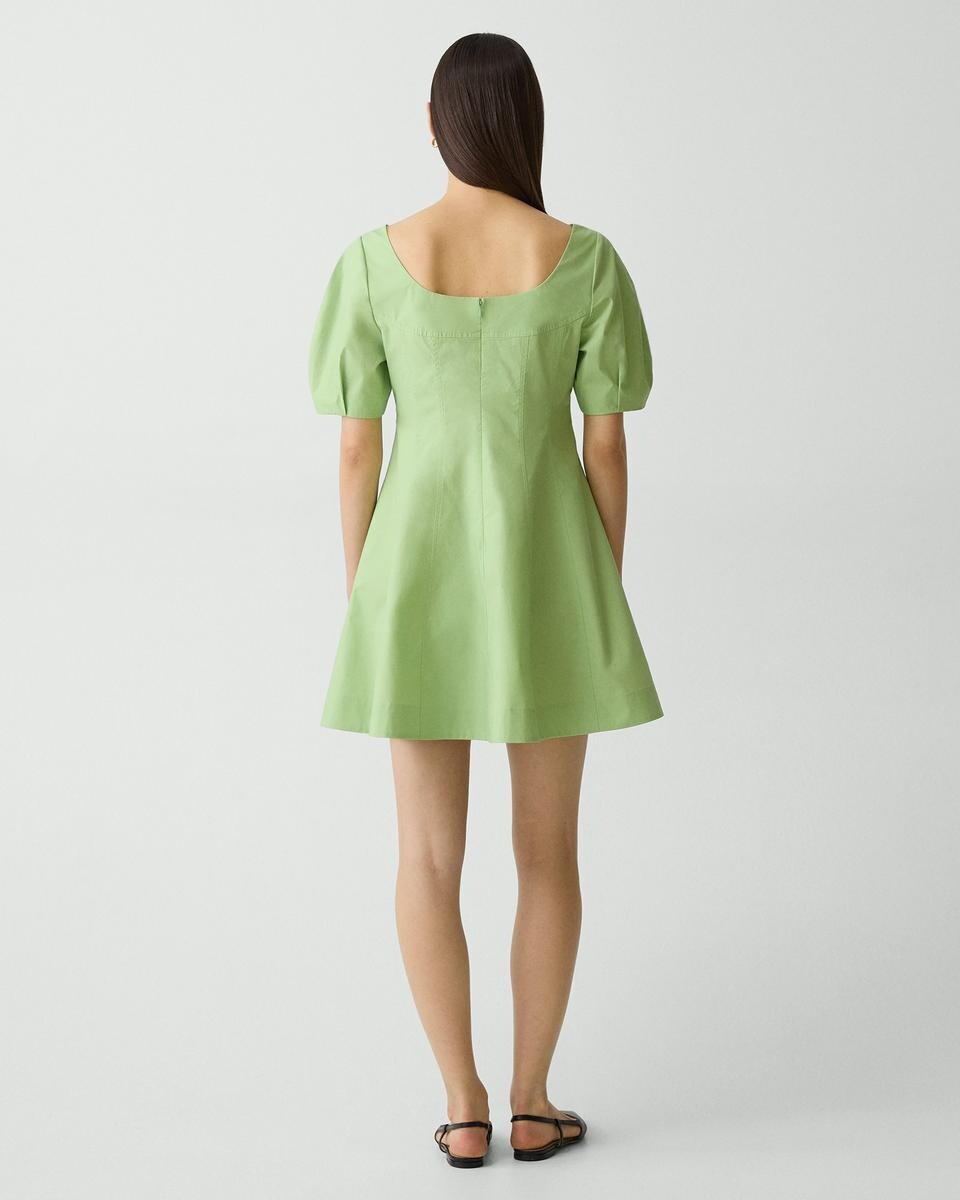 Puff Sleeve Mini Dress in City Poplin