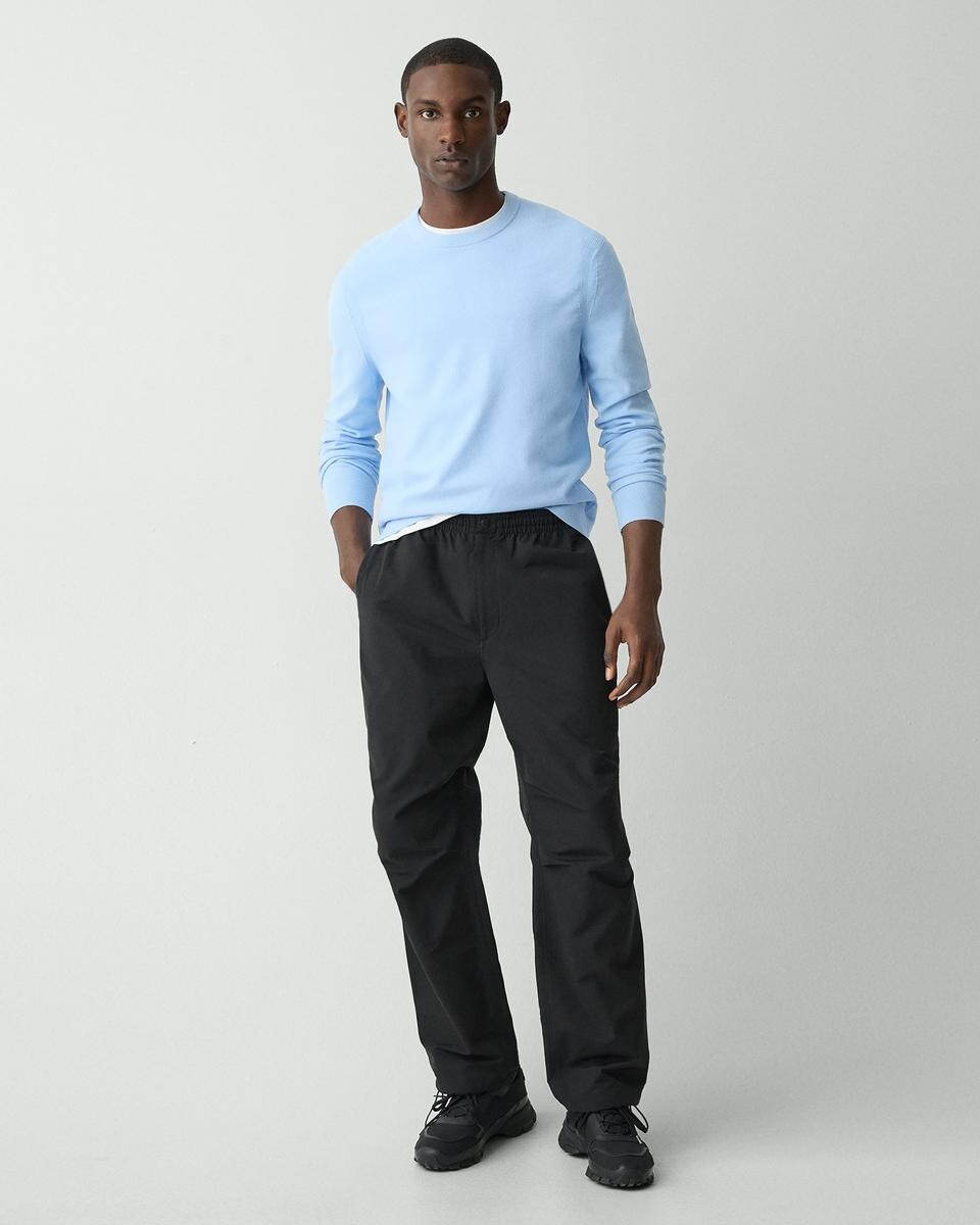 Wide-Leg Drawstring Pant in Cotton-Blend