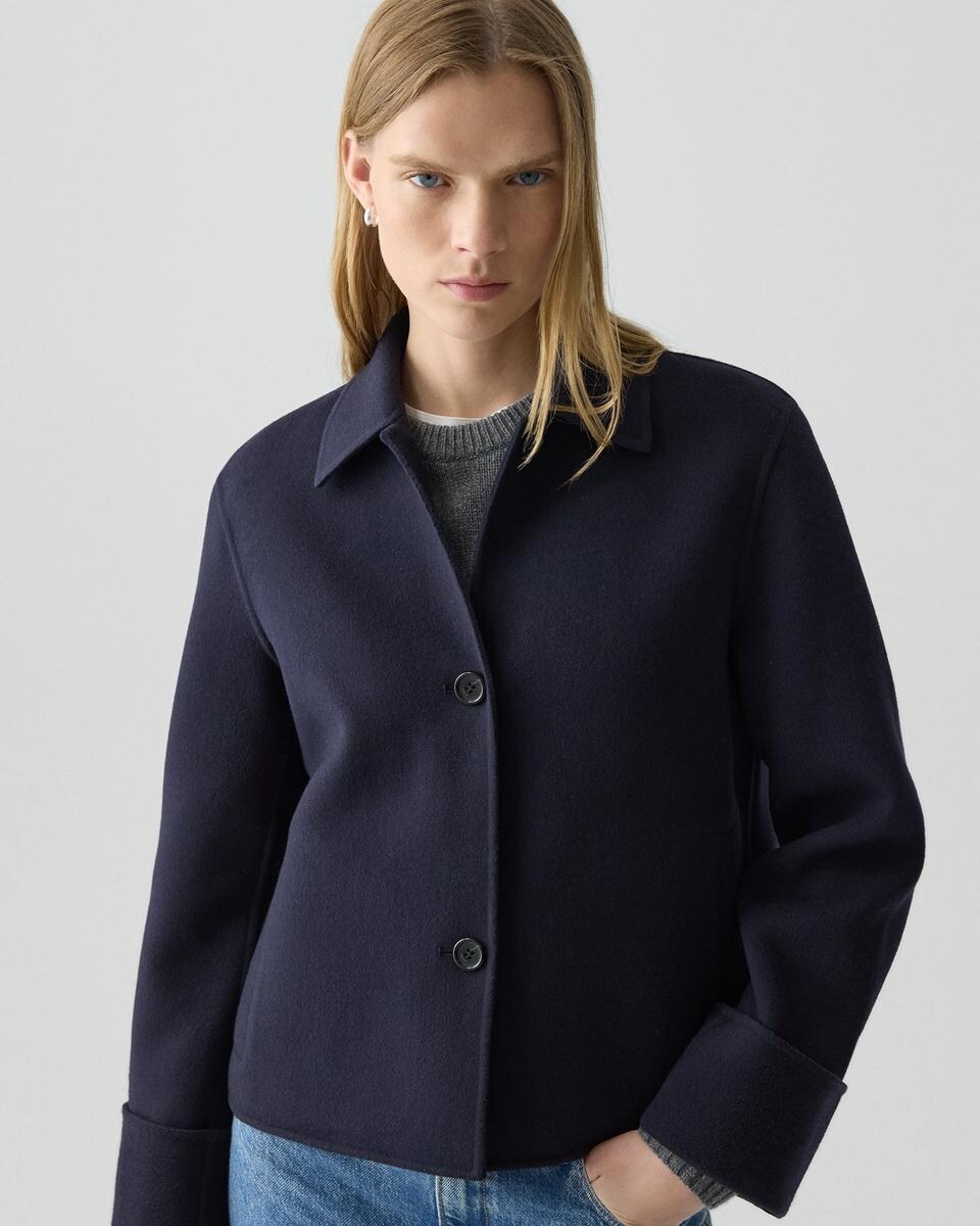 Boxy Cuff Jacket in Double-Face Wool-Cashmere