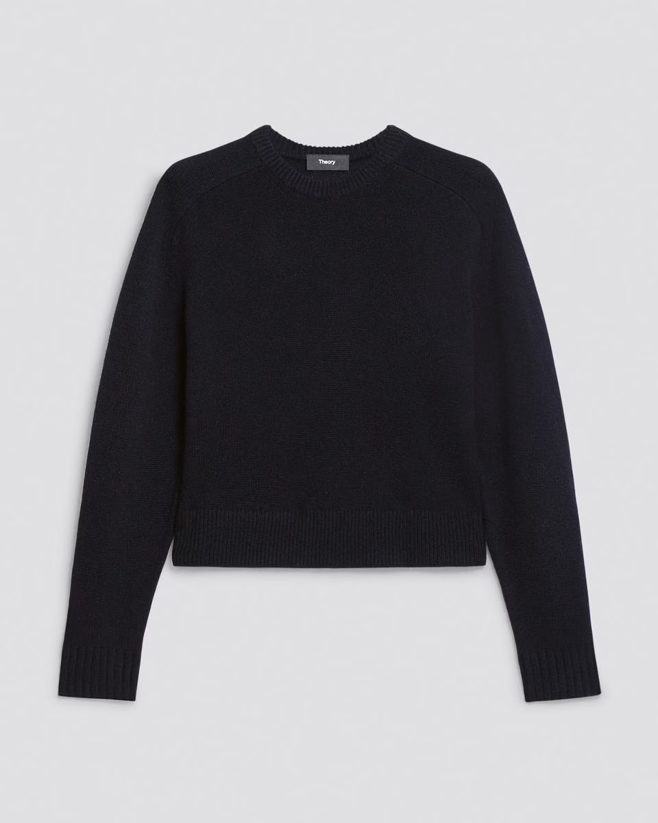 Cropped Crewneck Sweater in Cashmere