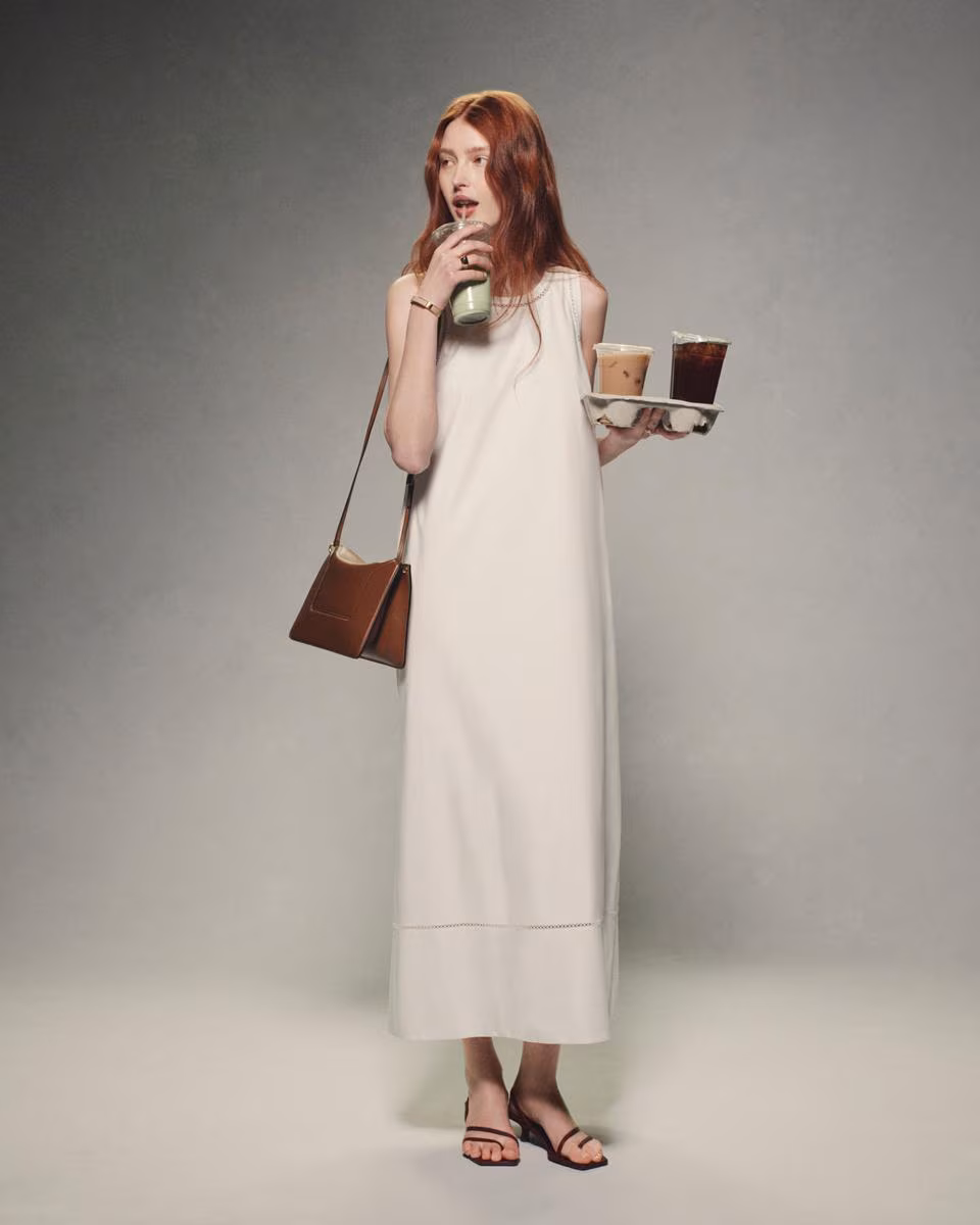 Maxi Tank Dress in City Poplin