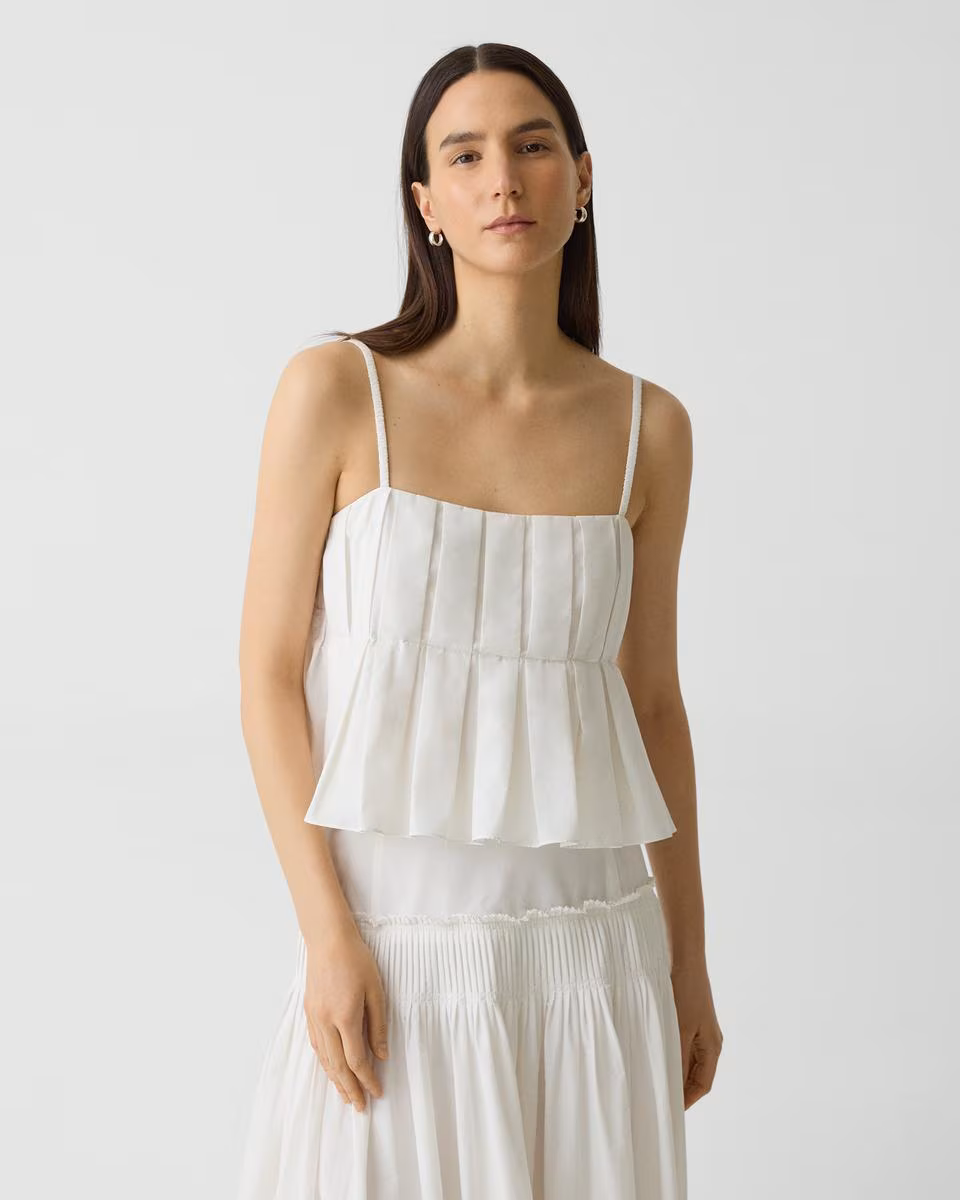 Pleated Camisole in Cotton-Blend