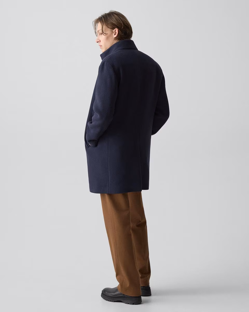 Belvin Coat in Textured Wool-Blend Melton