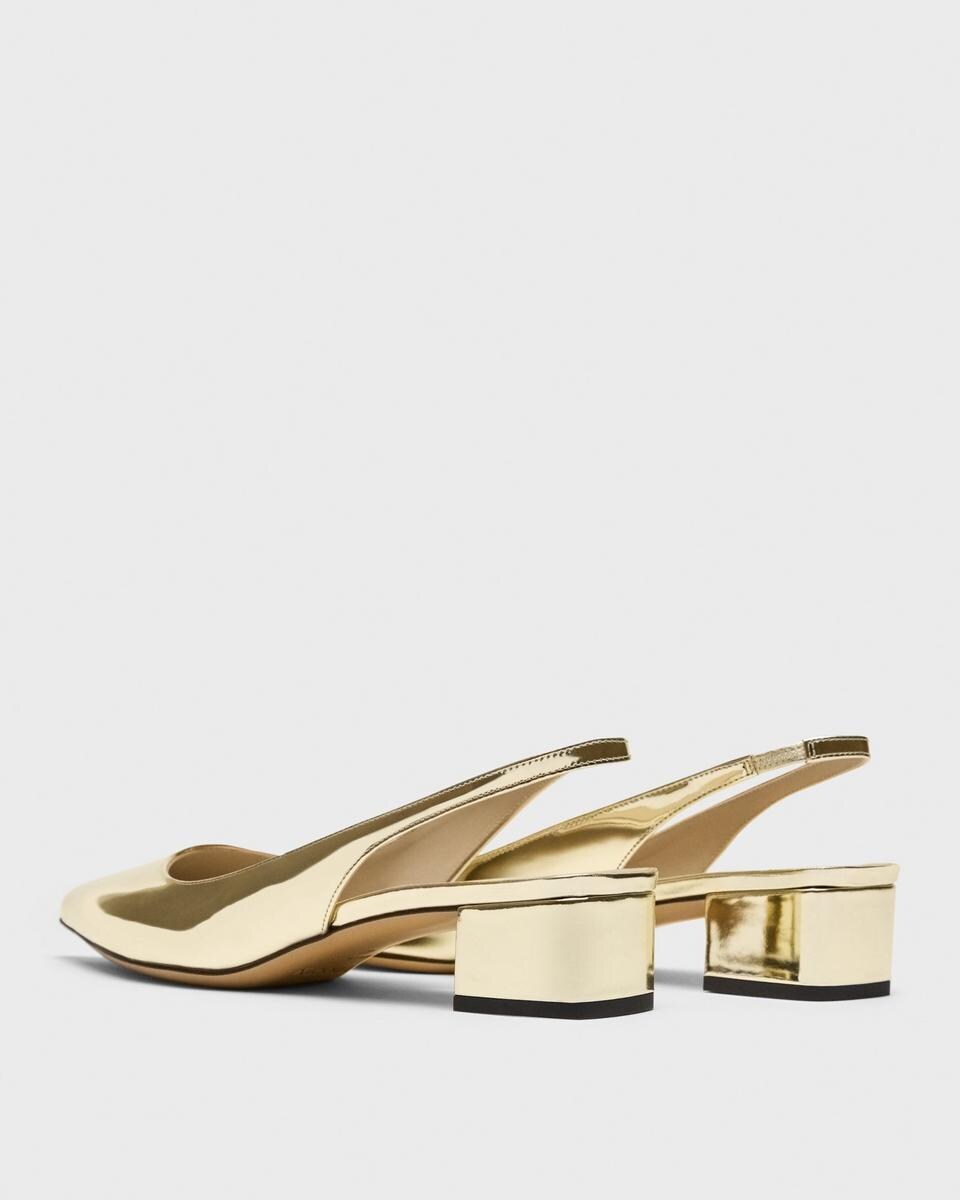Slingback Pump in Metallic Leather