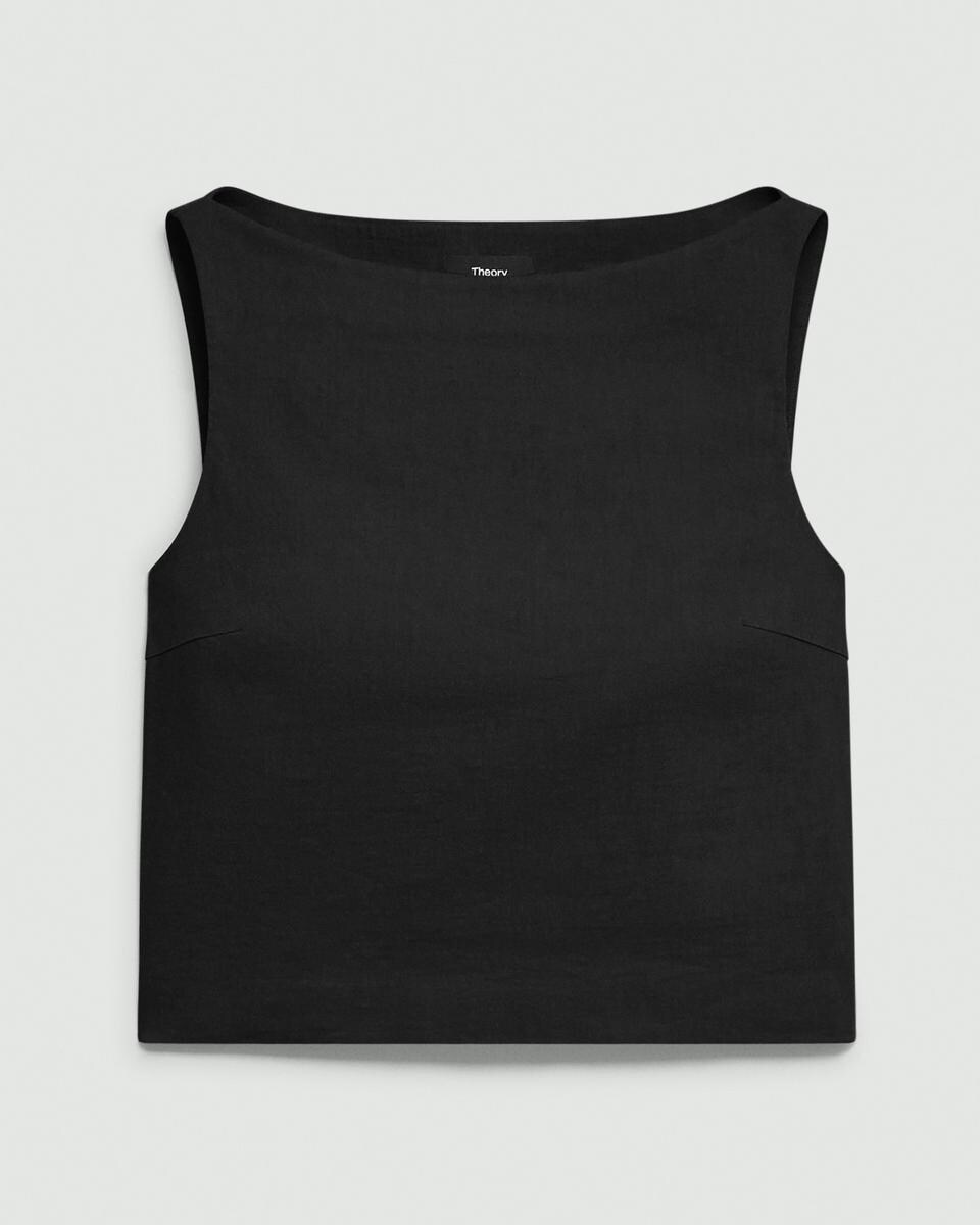 Sleeveless Boatneck Top in Good Linen