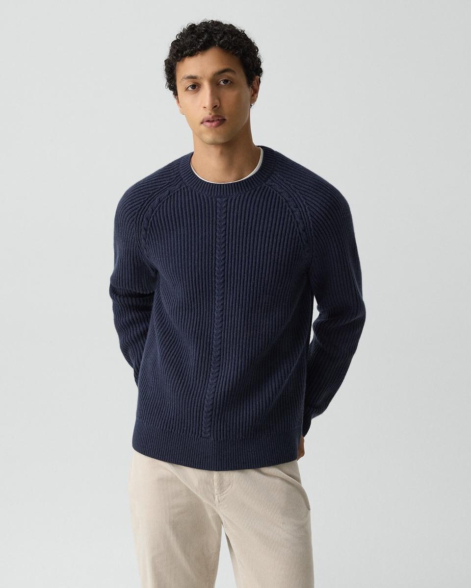 Crewneck Sweater in Wool-Cashmere