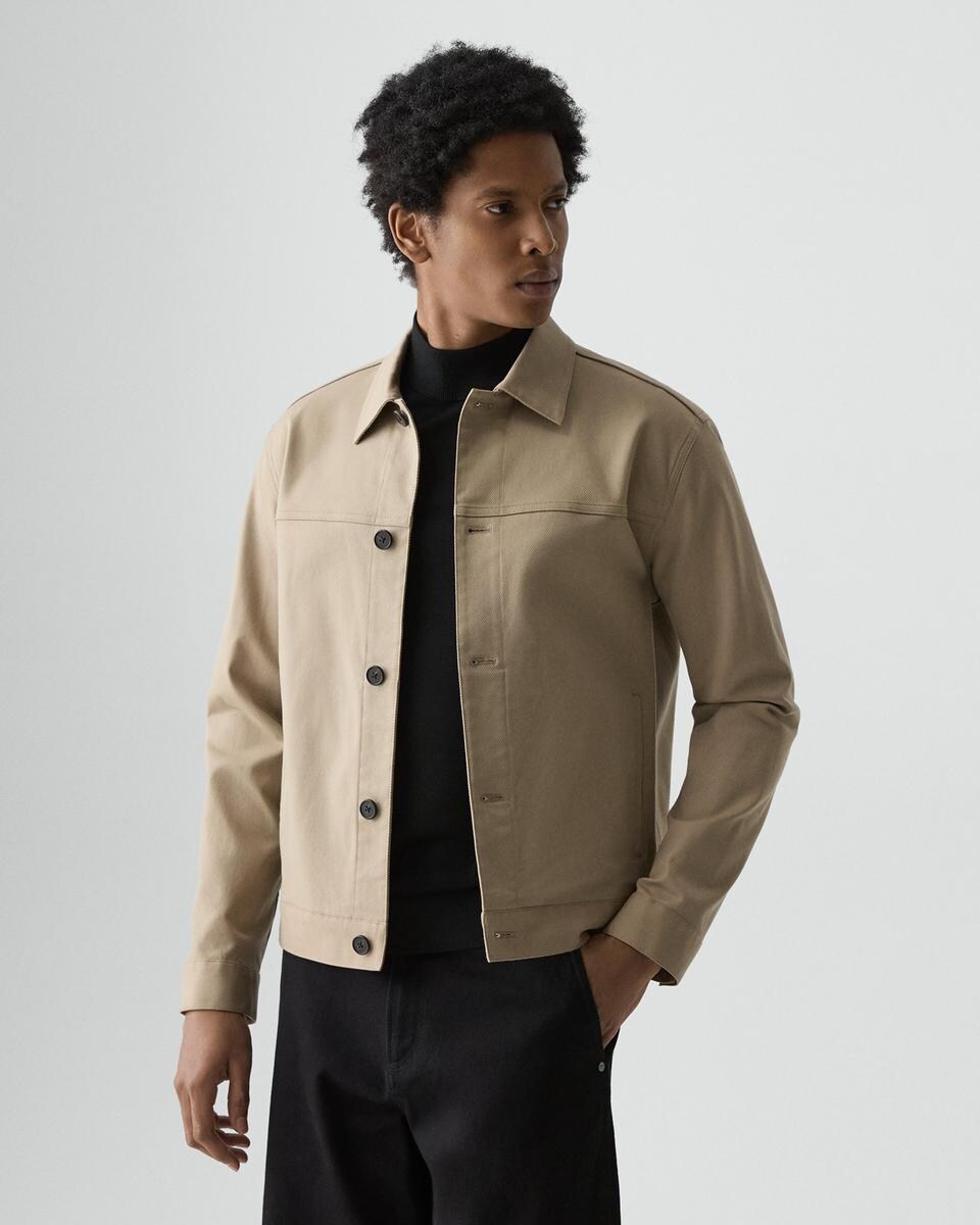 Button Jacket in Twill Stretch