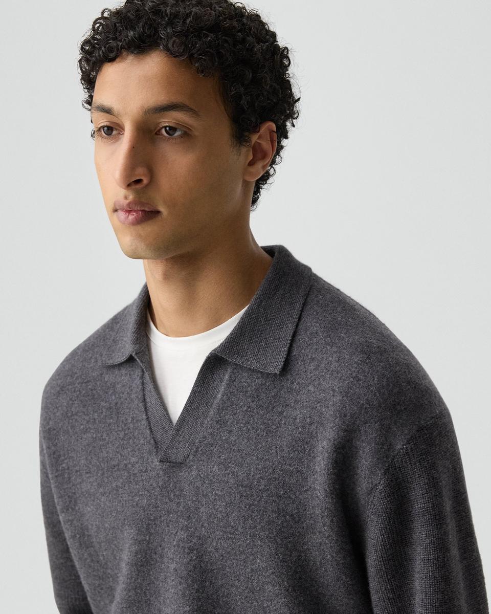 Polo Sweater in Boiled Wool
