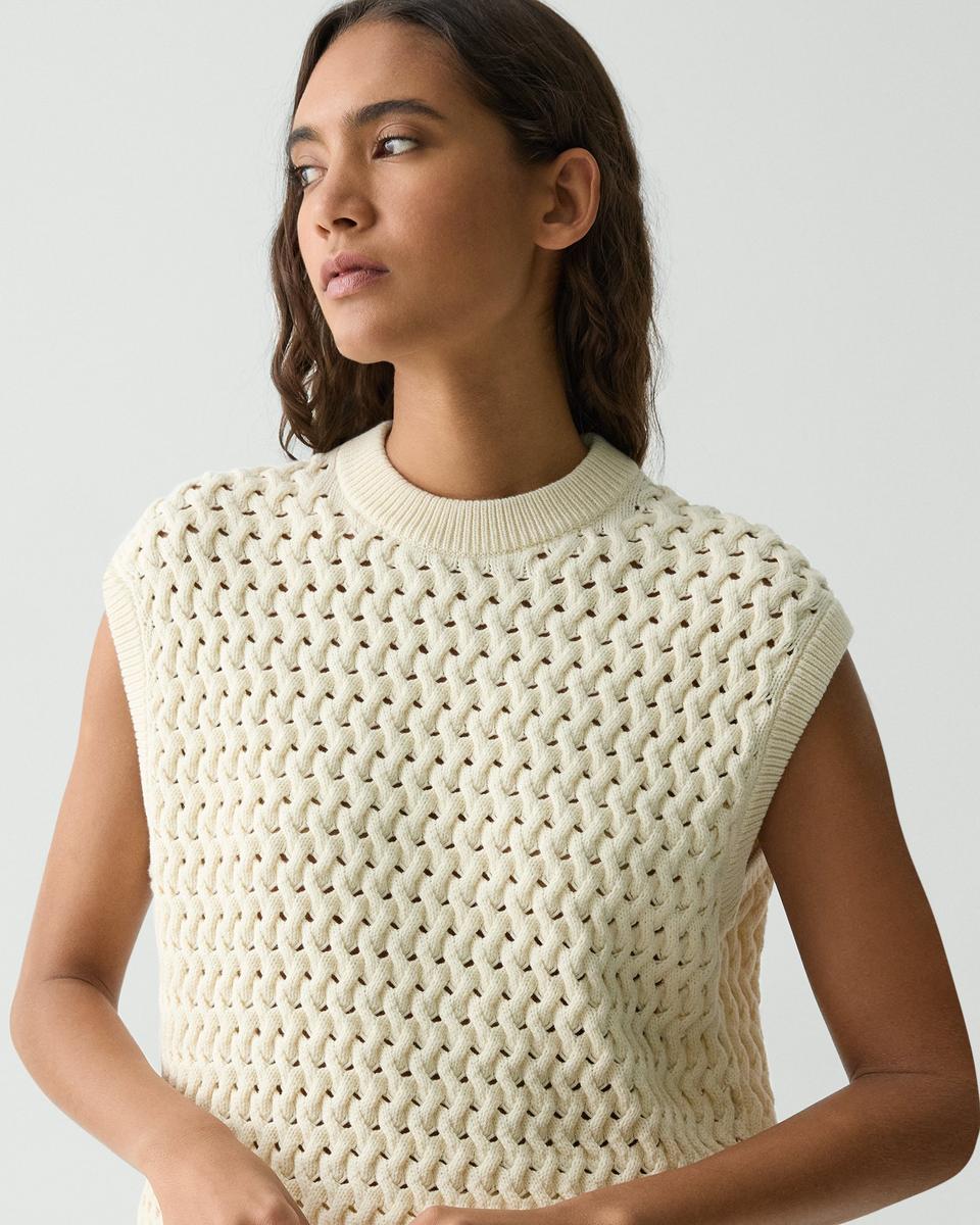 Sweater Vest in Rounded Cotton