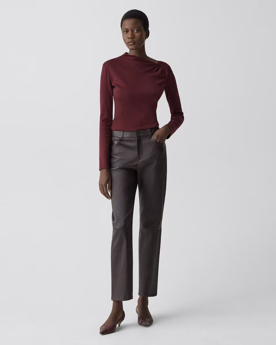 Twist Neck Top in Cotton Jersey