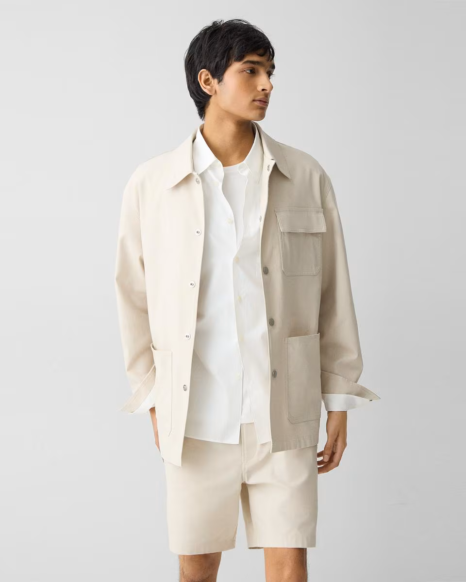 Utility Coat in Stretch Cotton Canvas