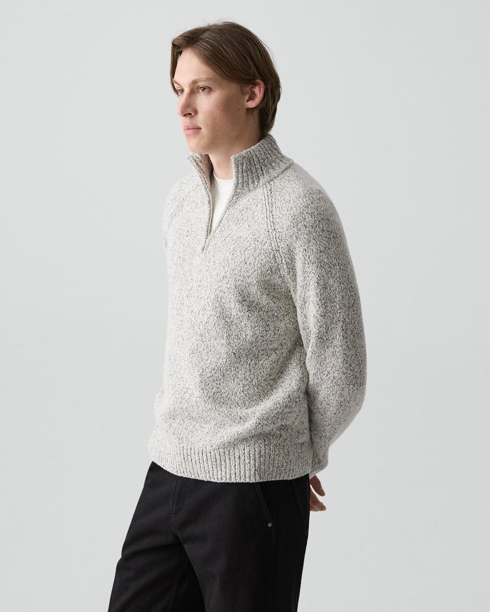 Quarter-Zip Sweater in Wool-Blend Twist