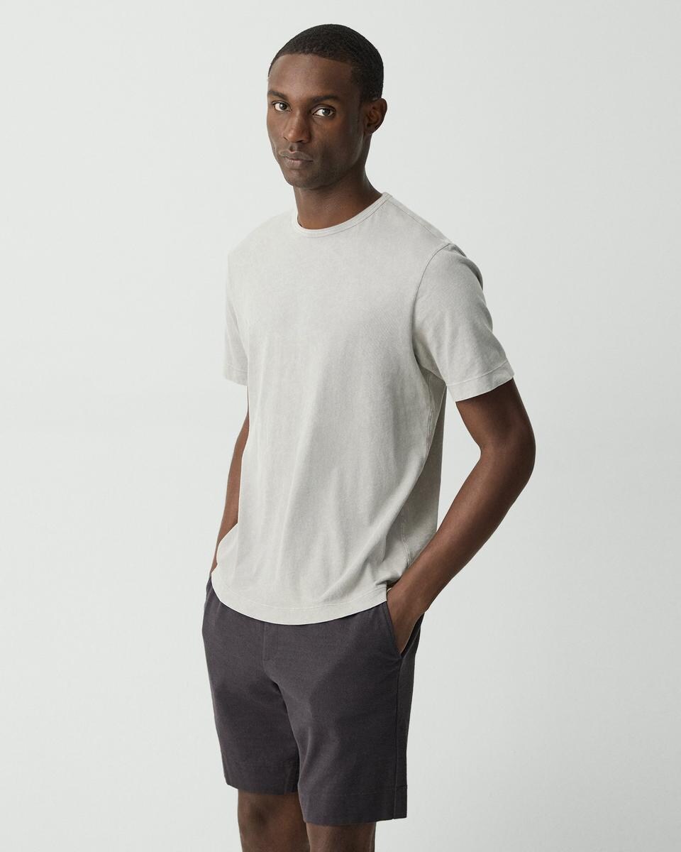 Ribbed Crewneck Tee in Fade Jersey