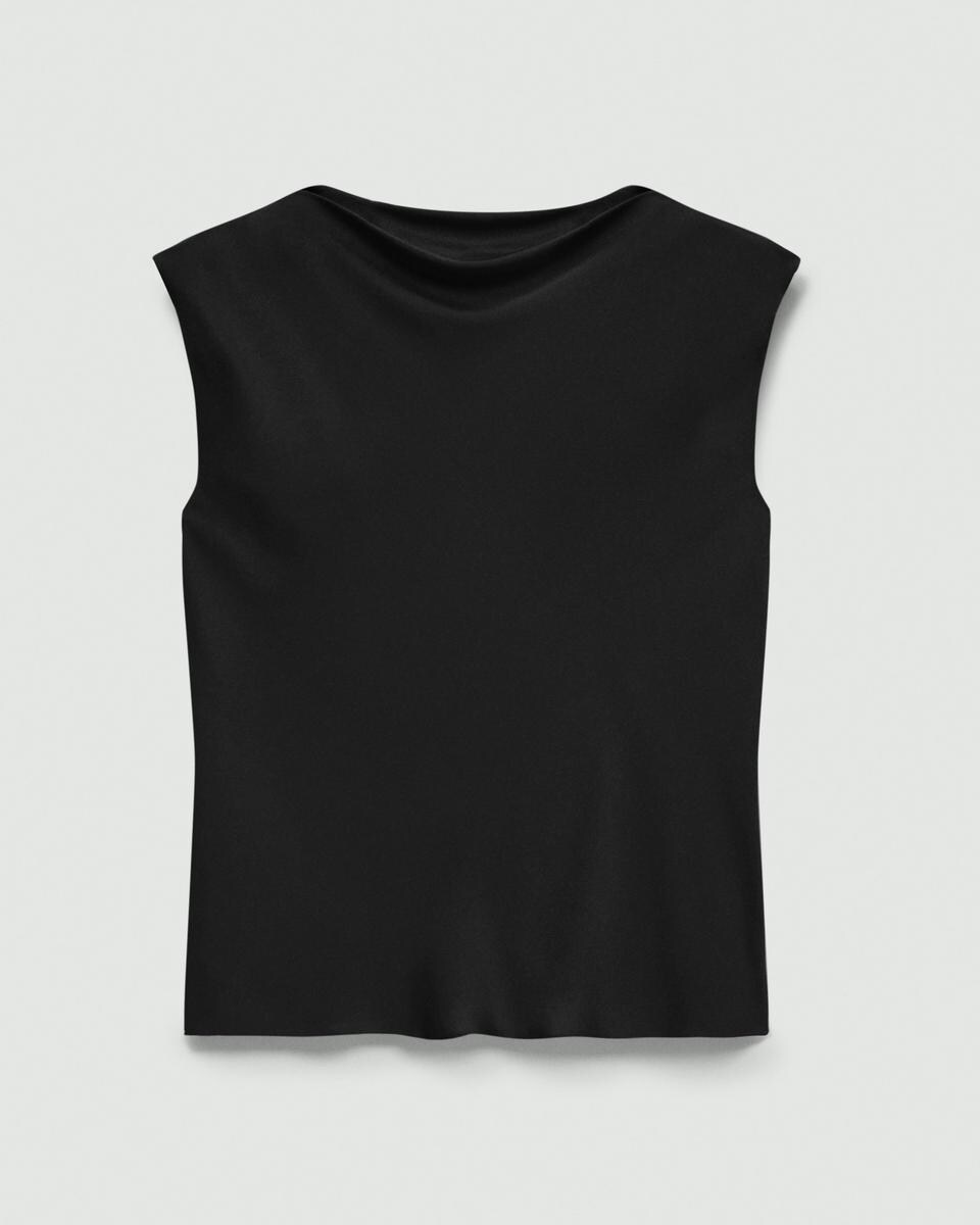 Cowl Neck Top in Silk Georgette