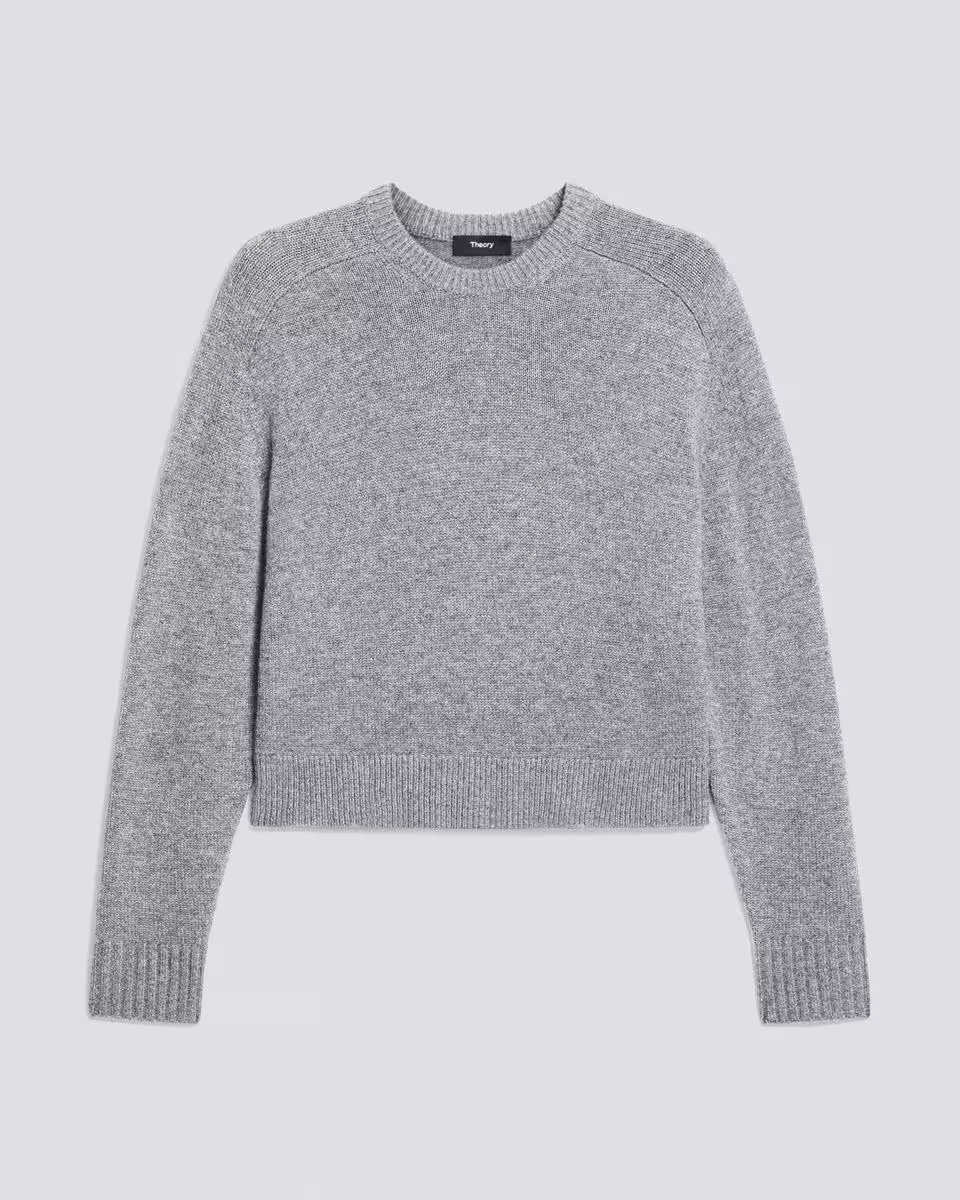 Cropped Crewneck Sweater in Cashmere