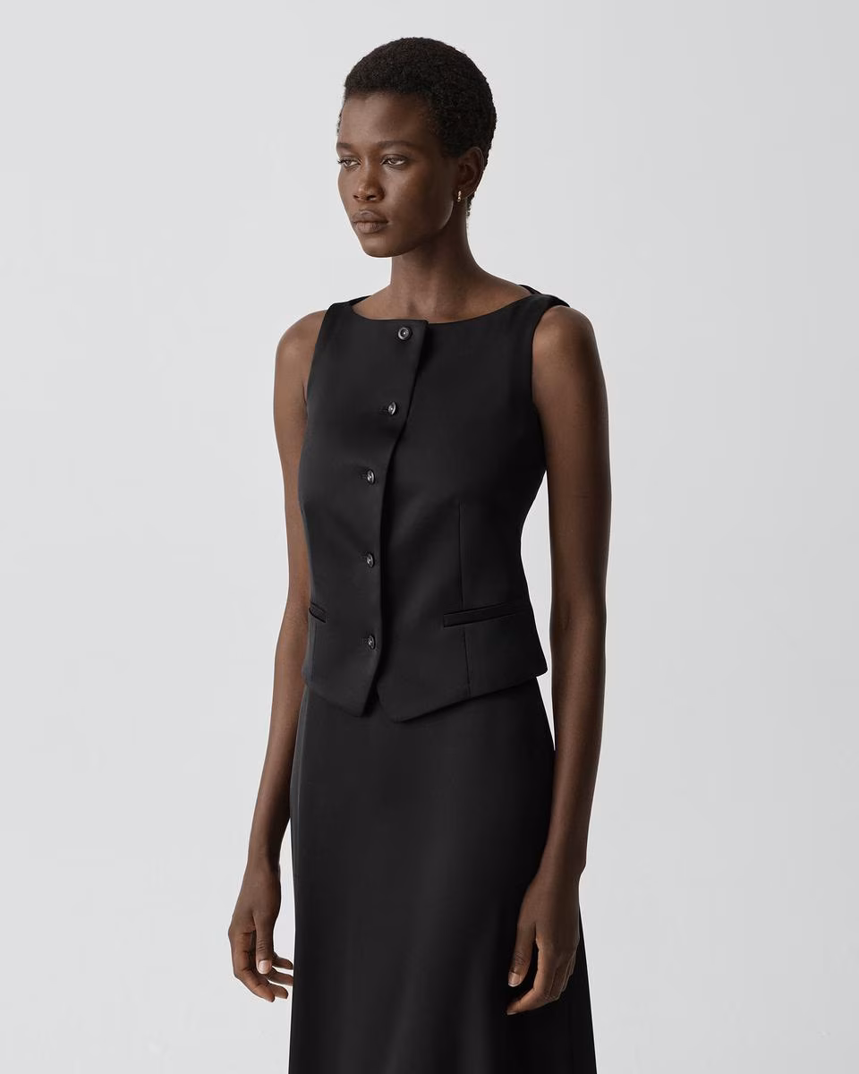 Boatneck Vest in Satin