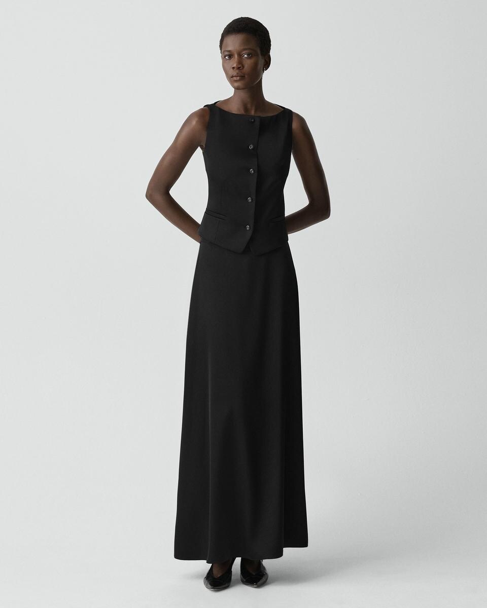 Boatneck Vest in Satin