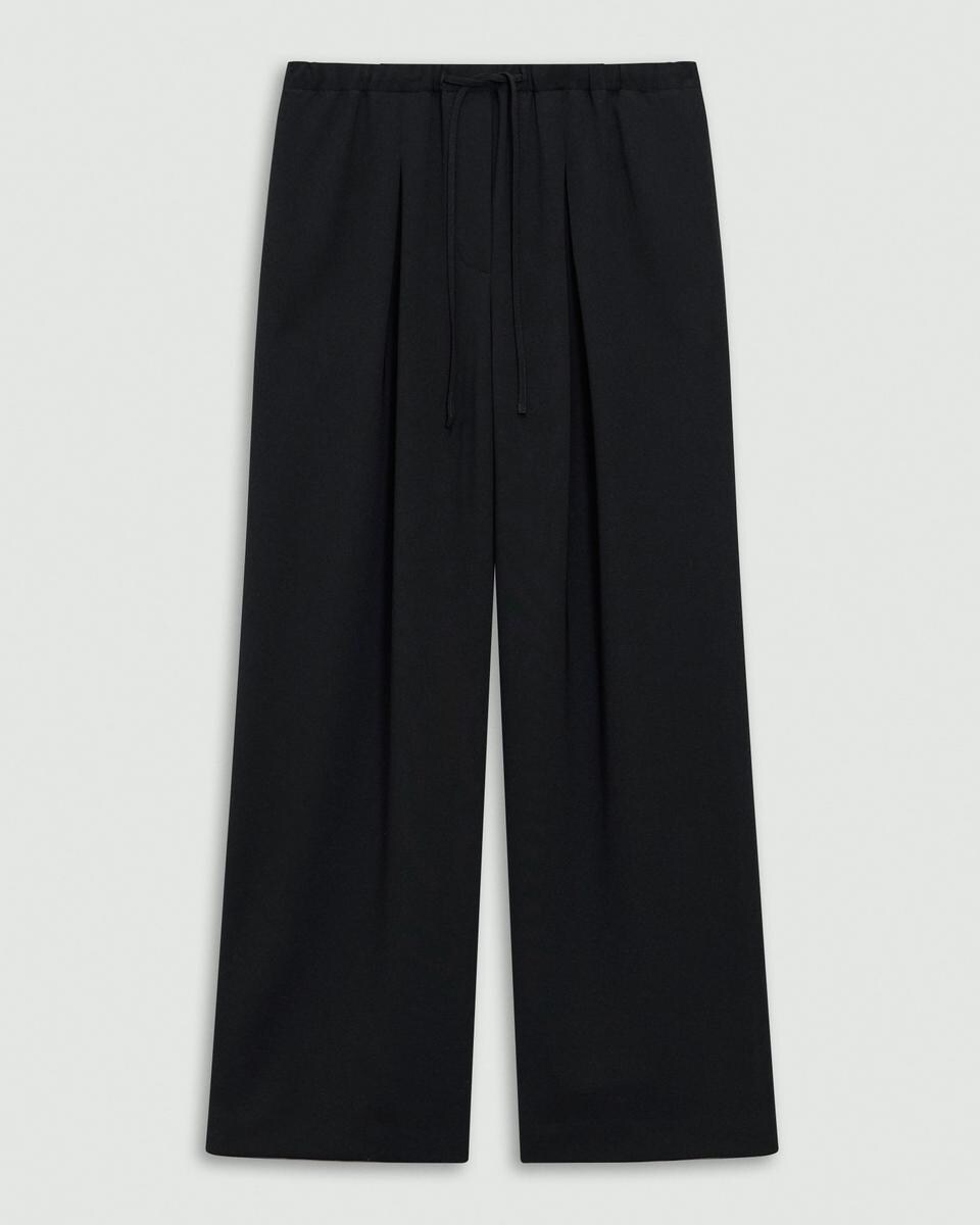 Pleated Pull-On Pant, 30'' in Admiral Crepe