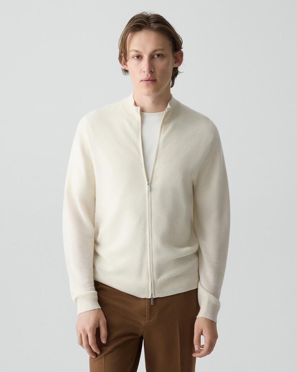 Full-Zip Cardigan in Cashmere