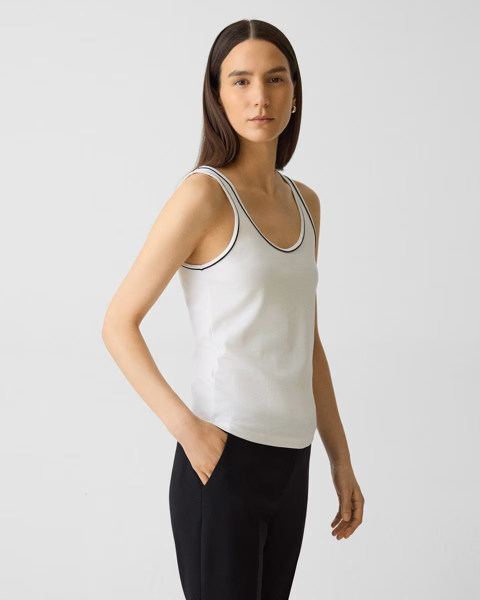 Scoop Neck Tank Top in Compact Stretch Knit
