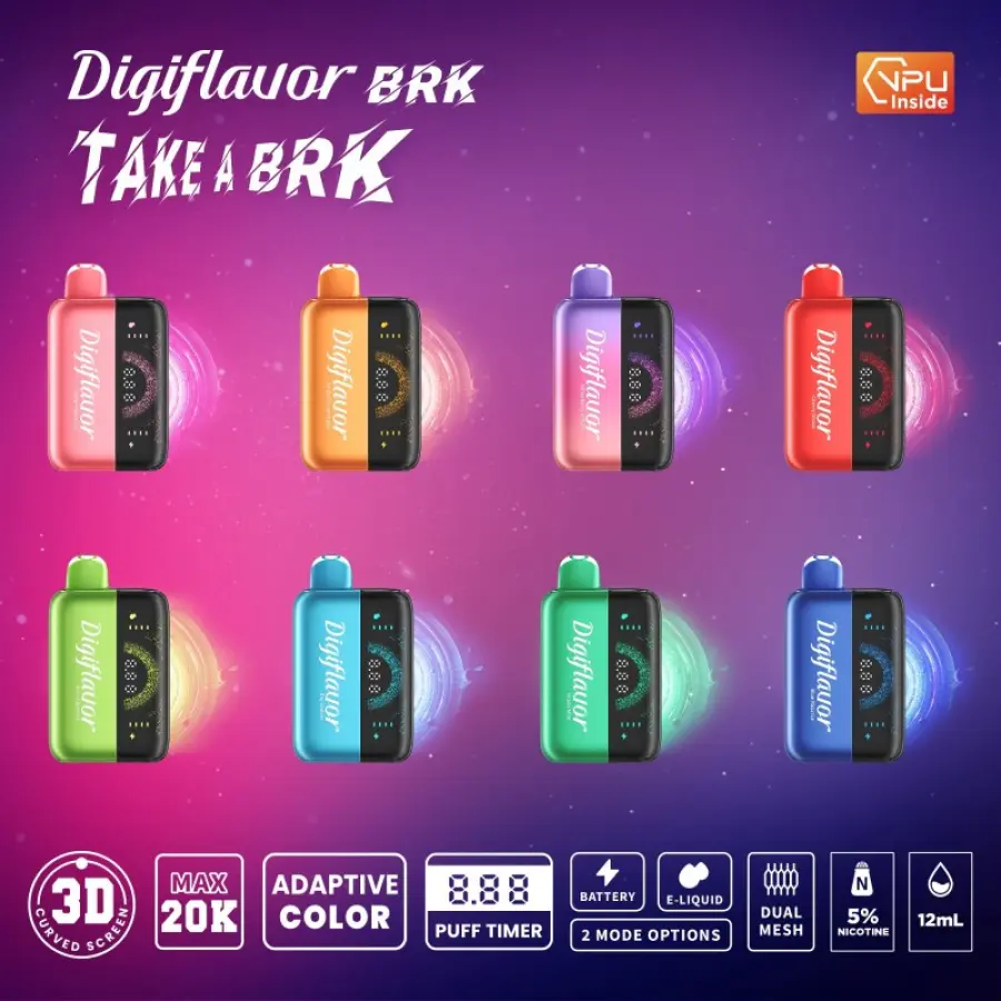 DIGIFLAVOR BRK POWRED BY GEEKBAR 12ML 20K PUFFS 5% DISPOSABLE POD - Geek Pulse US