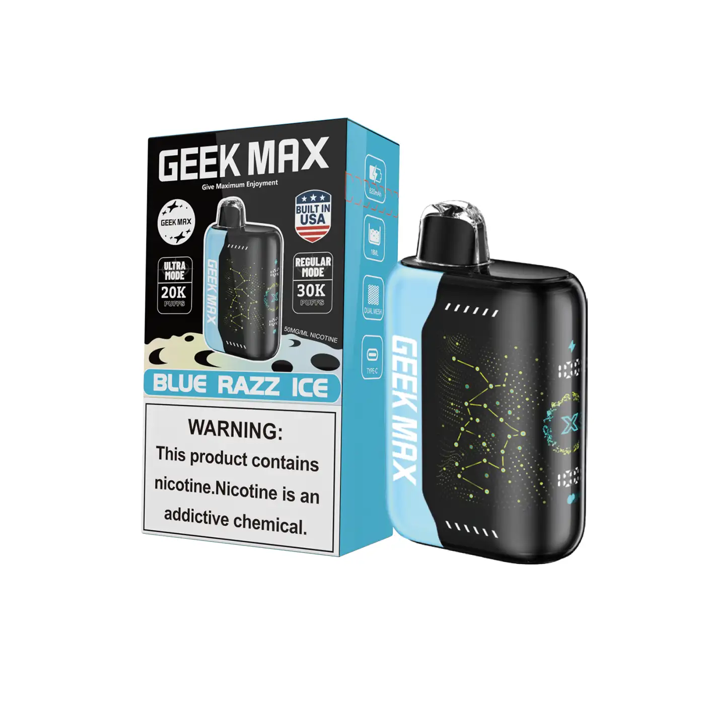 Blue Razz Ice | Geek Max 30000 Puffs Disposable Vape - Geek Pulse US